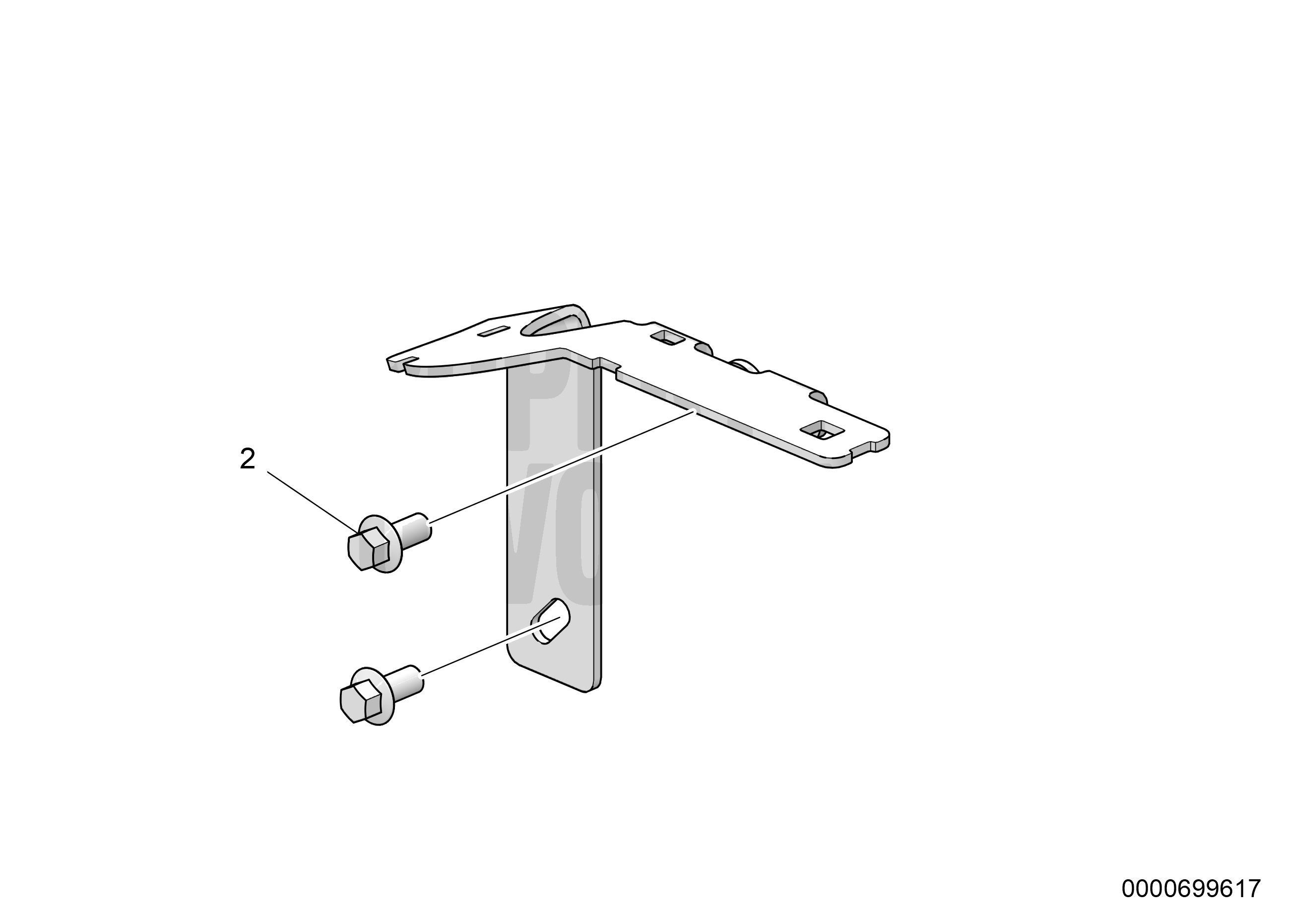 Hose bracket, fan drive position, crankshaft or coolant pump
