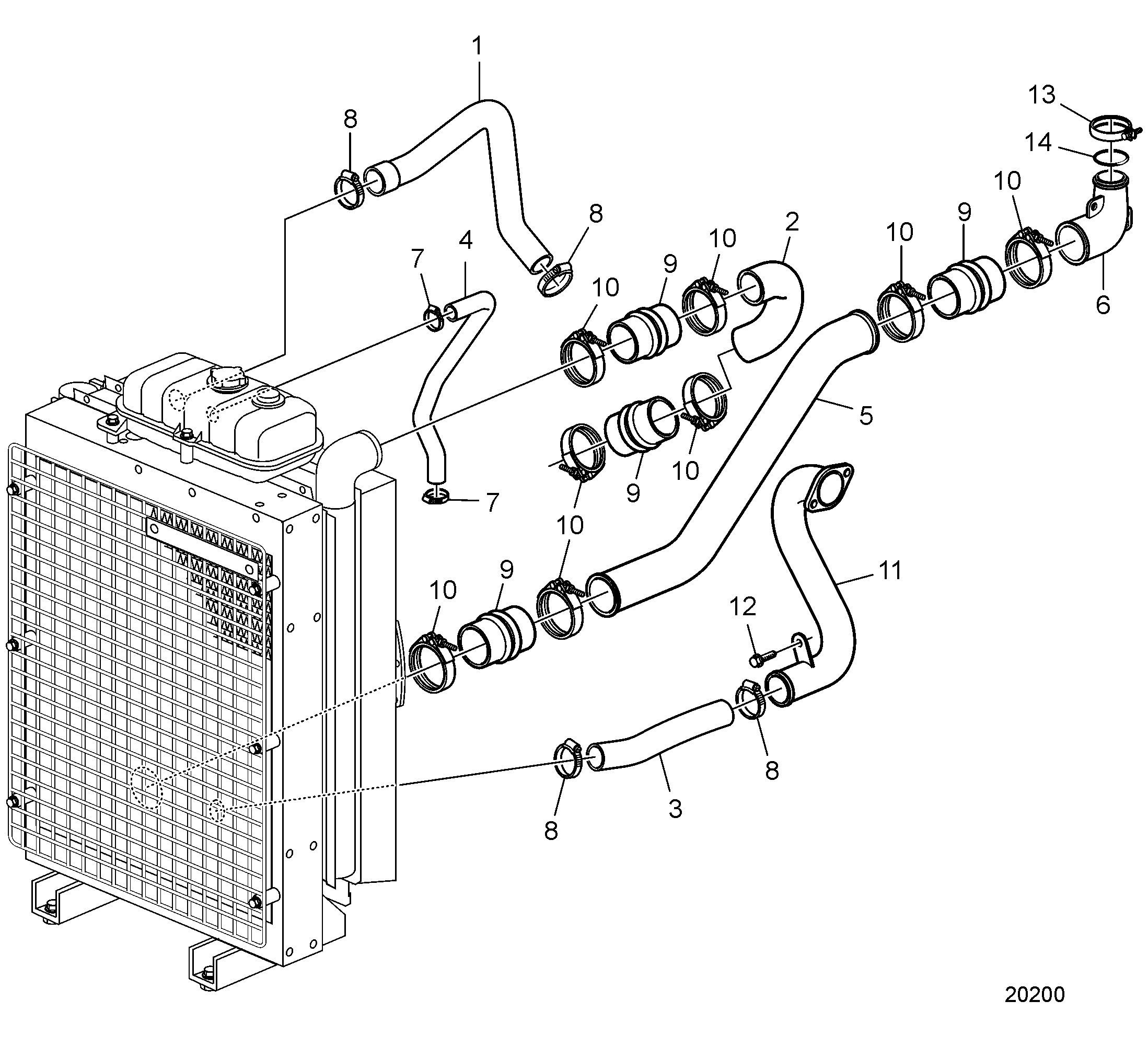Radiateur et ventilateur avec pièces de connexion. Refoulant