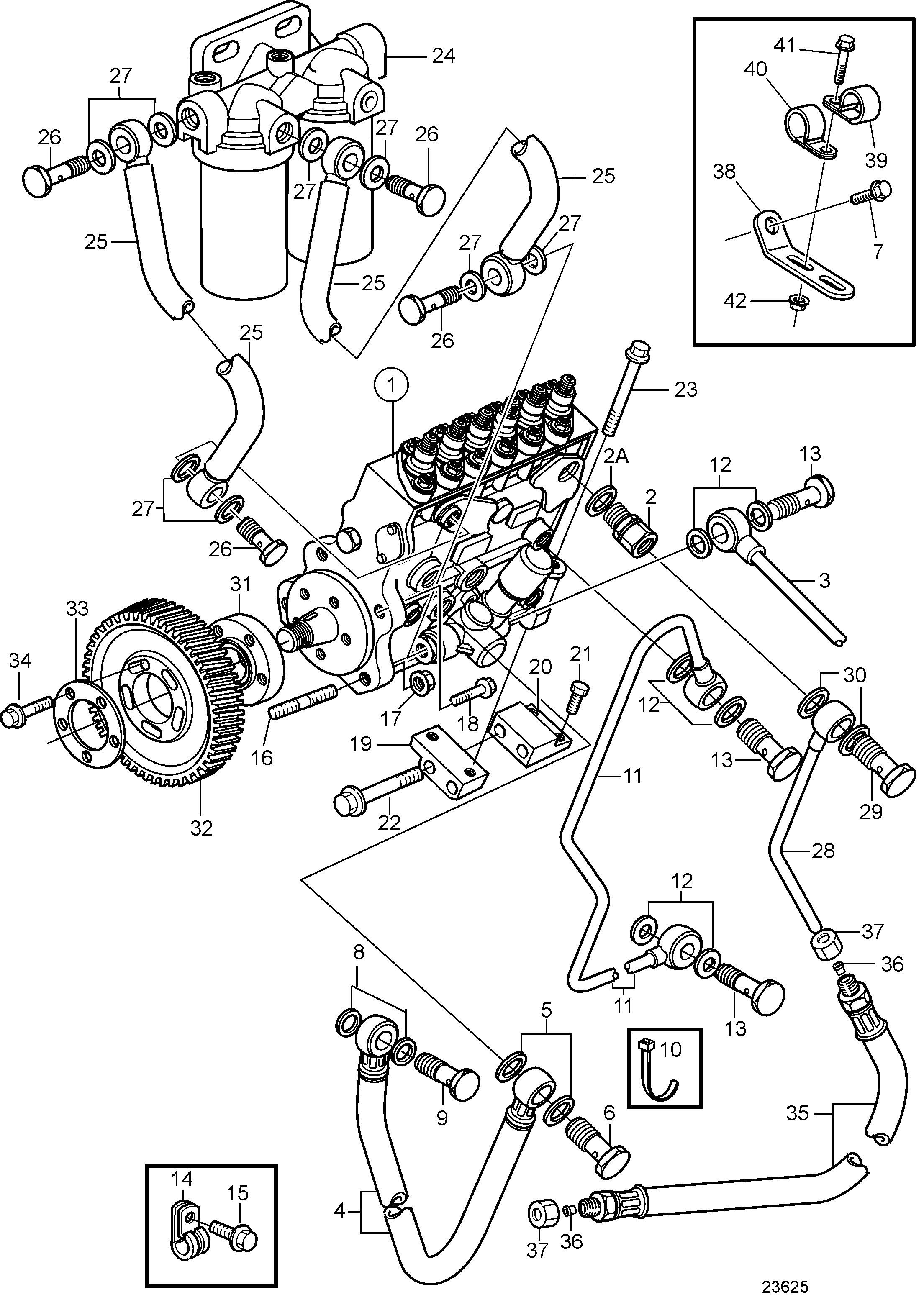 Pompe d’injection de carburant et filtre à carburant. Système d’alimentation standard