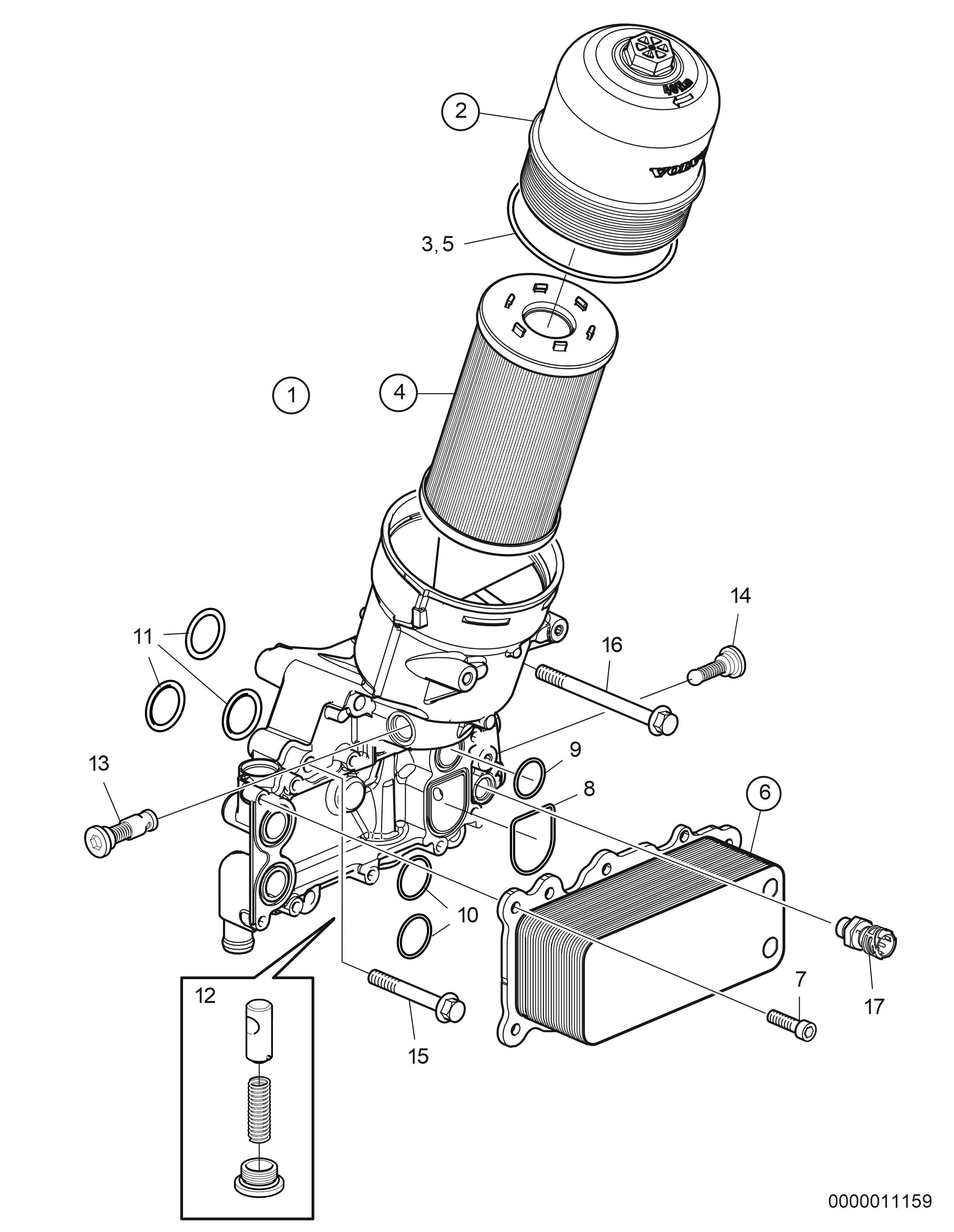 Oil Cooler and Oil Filter (SN-xxxx599716 )