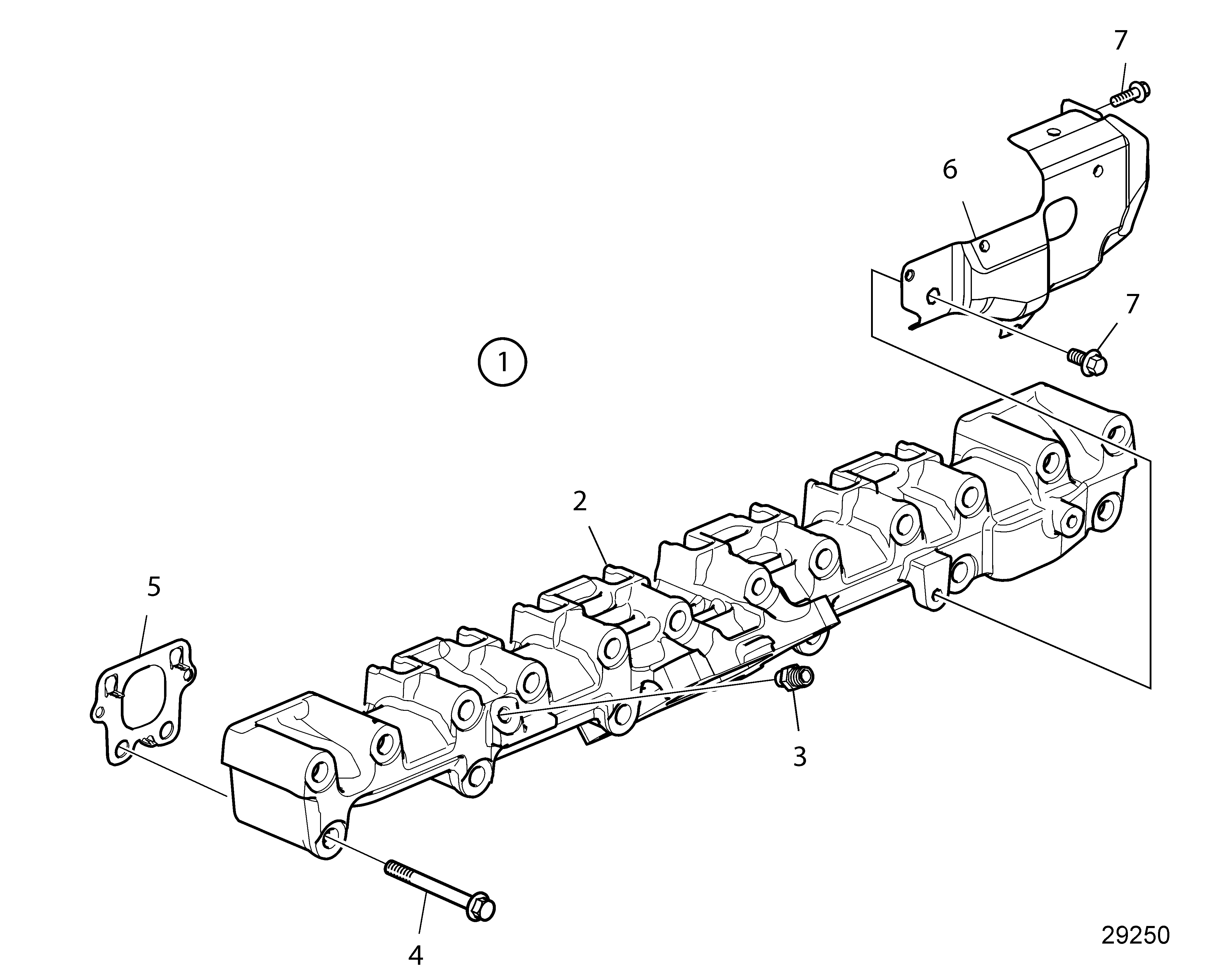 Collecteur d’échappement et pièces de montage SN7008433944-
