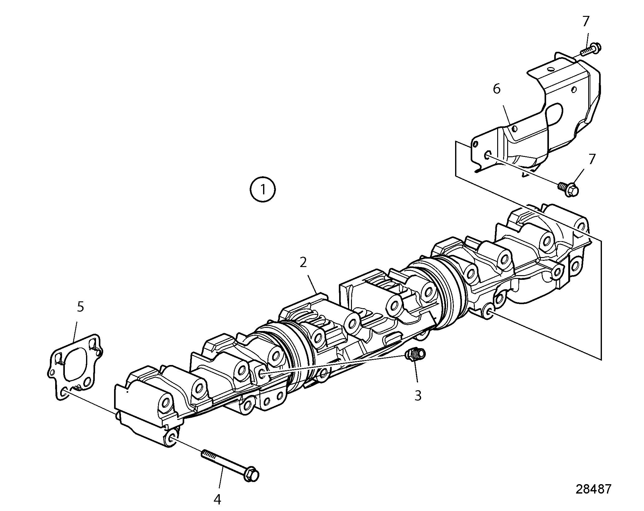 Collecteur d’échappement et pièces de montage SN-7008433943