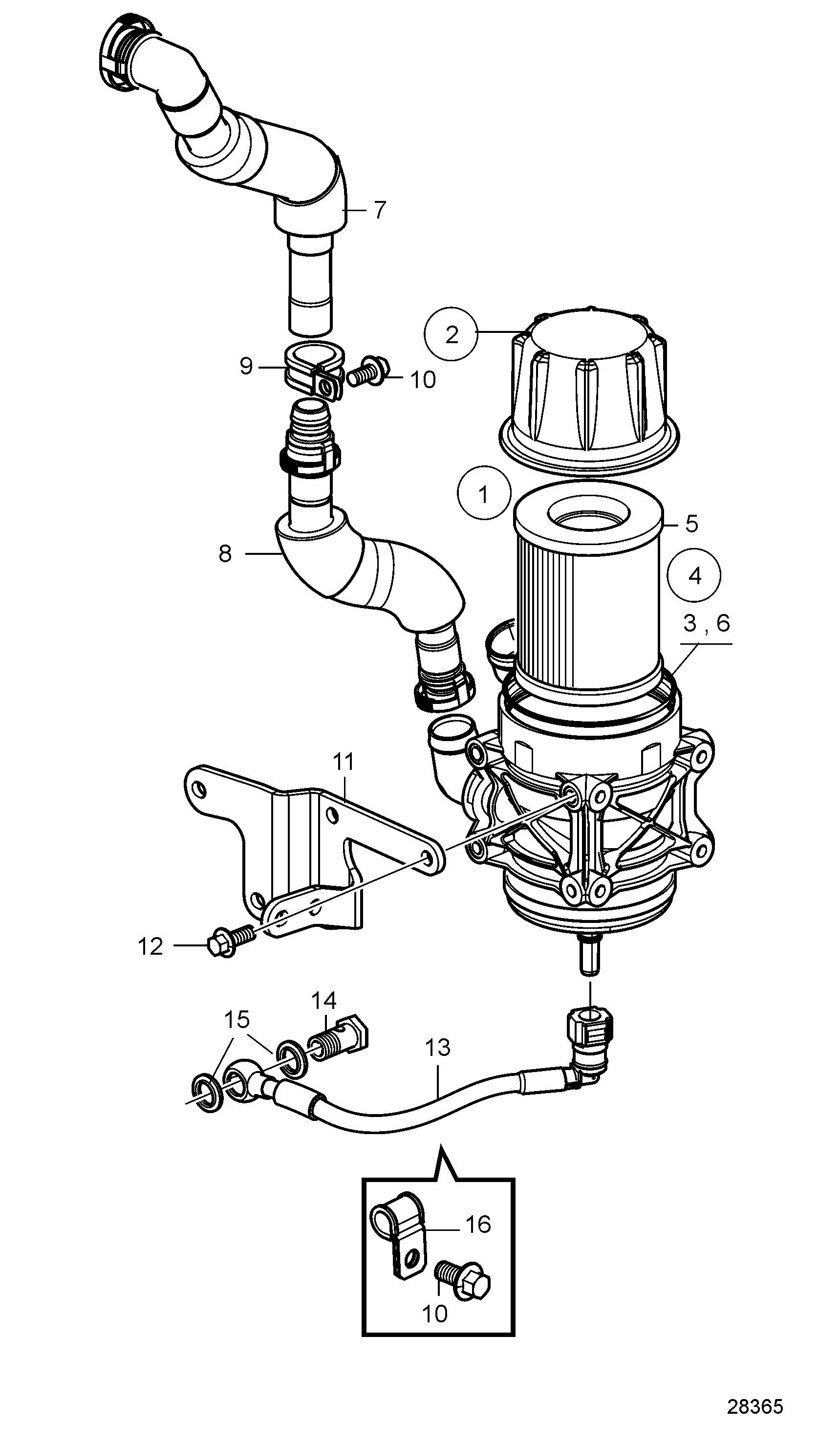 Reniflard de carter moteur, pièces