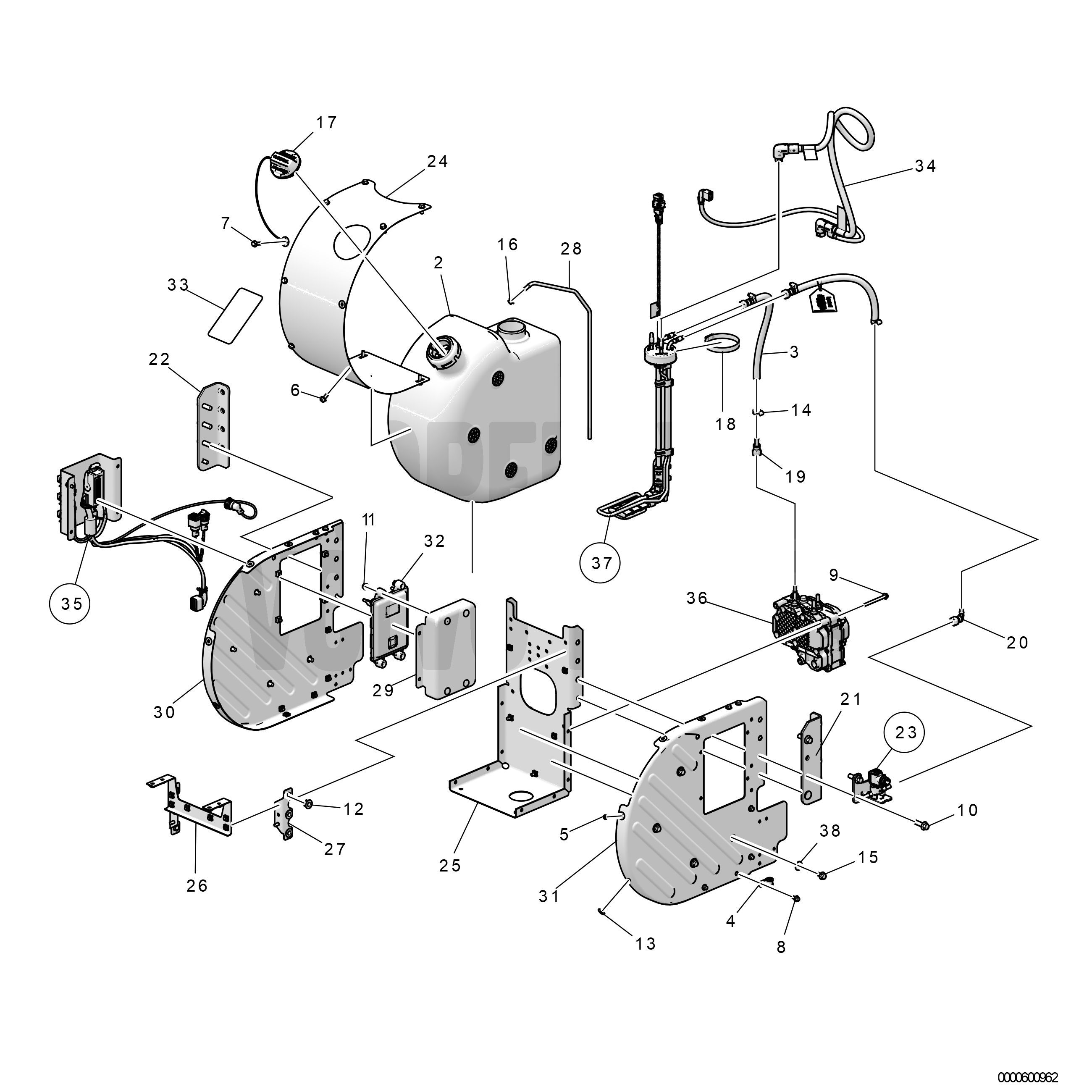 Réservoir de solution AdBlue/DEF taille M, avec capteur QLT