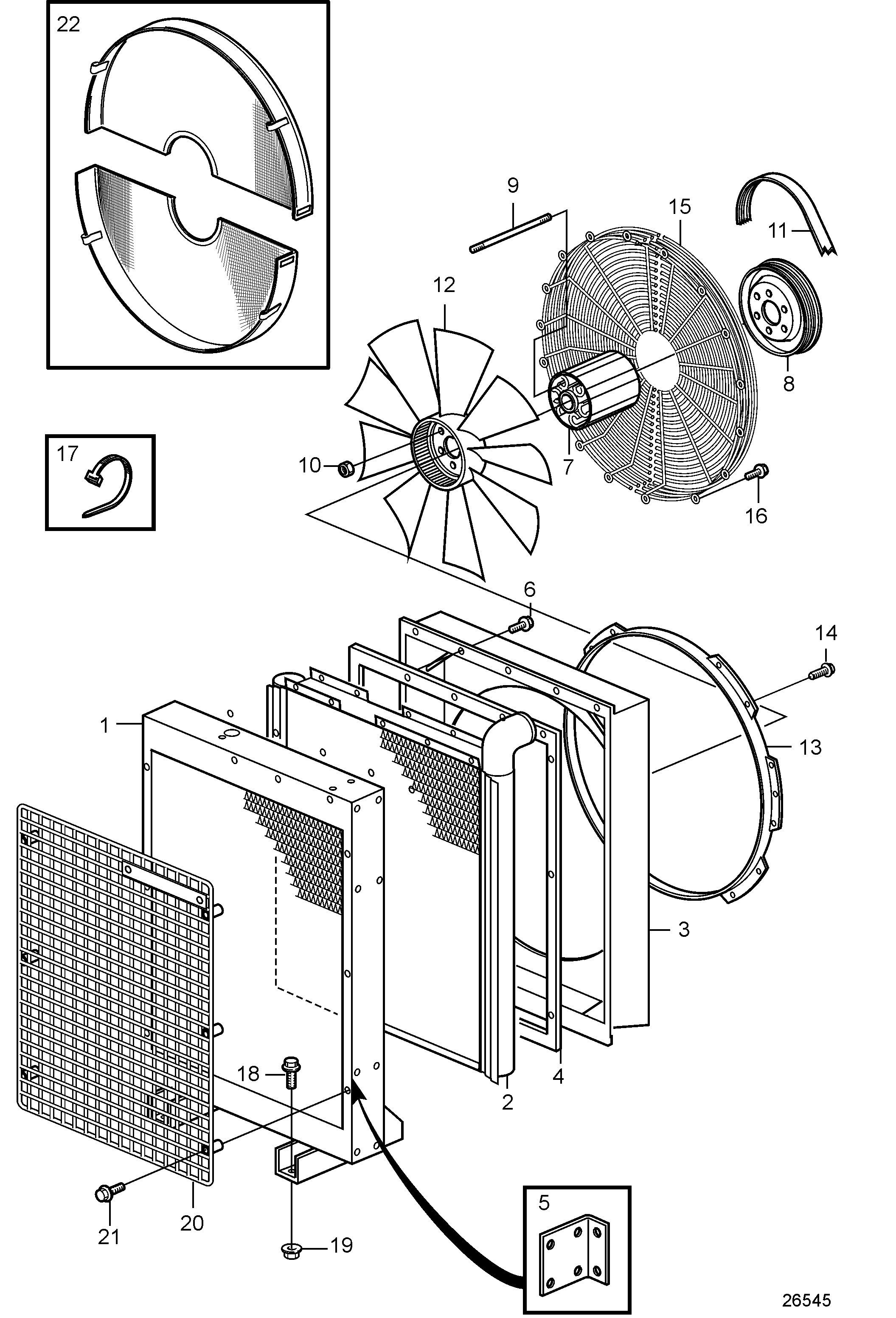Radiateur et ventilateur. Refoulant