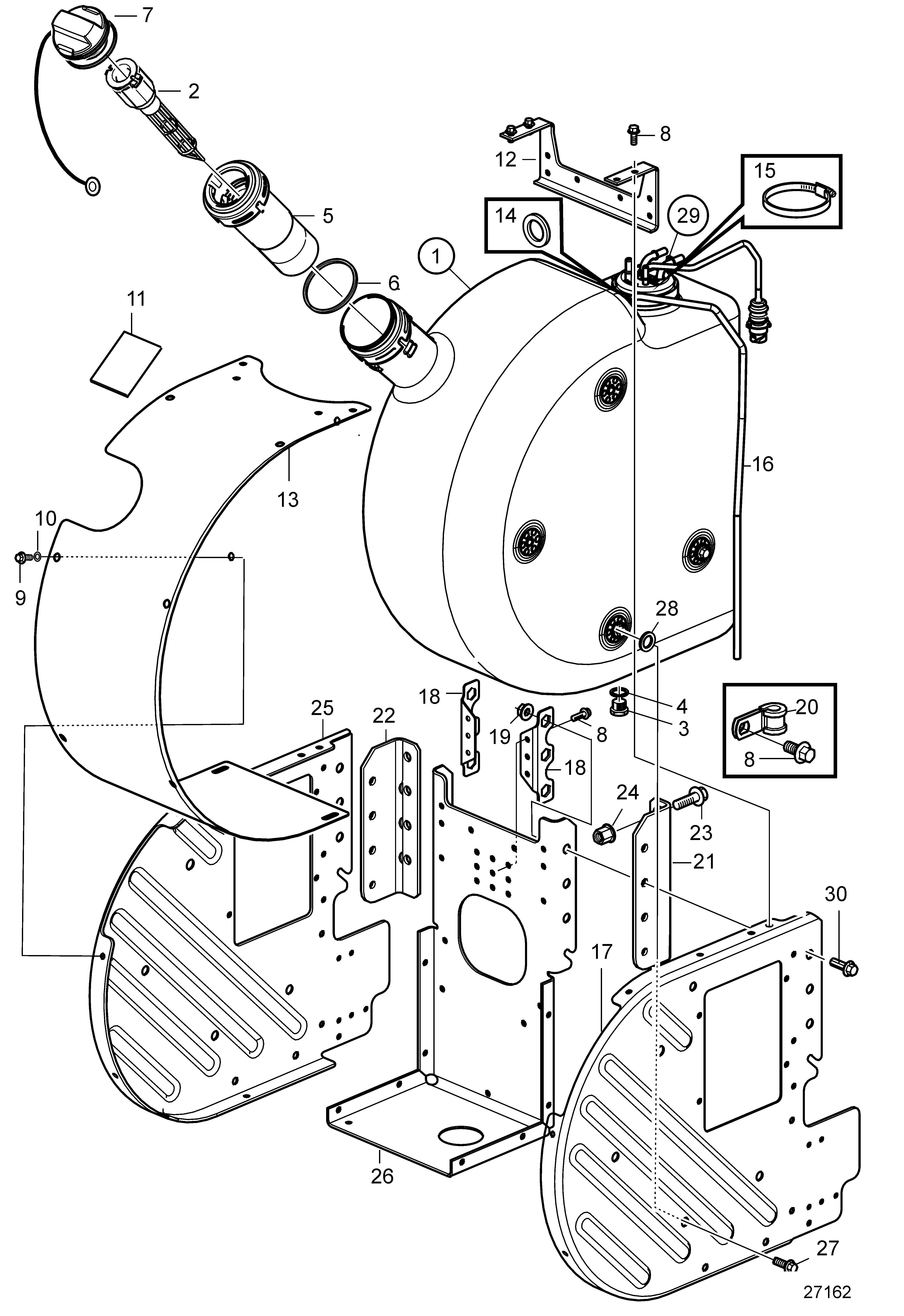 SCR. Réservoir AdBlue/DEF 70 L
