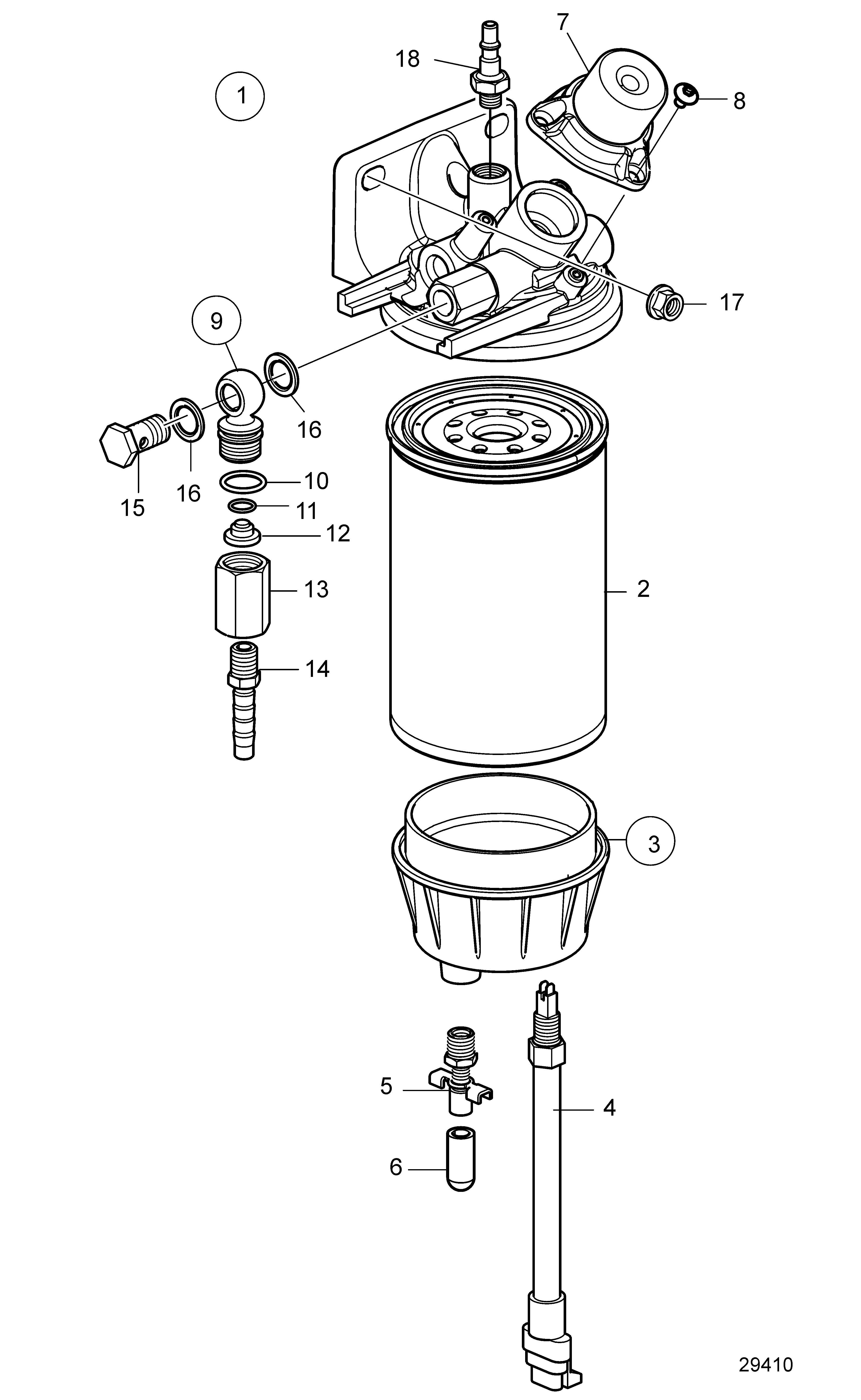 Pré-filtre à carburant et séparateur d'eau