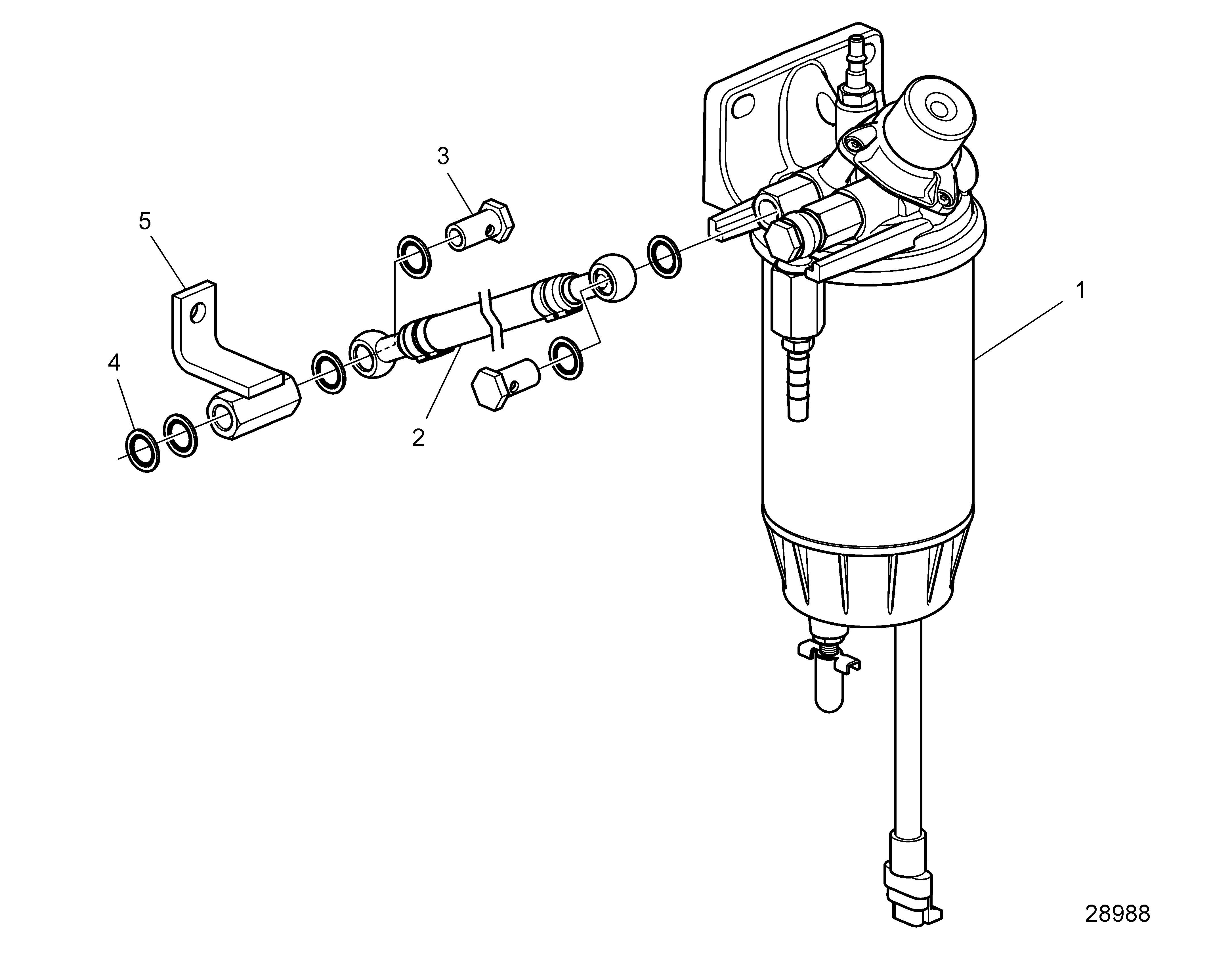 SCR. Filtre à carburant, unité d’alimentation ouverte, montage à distance