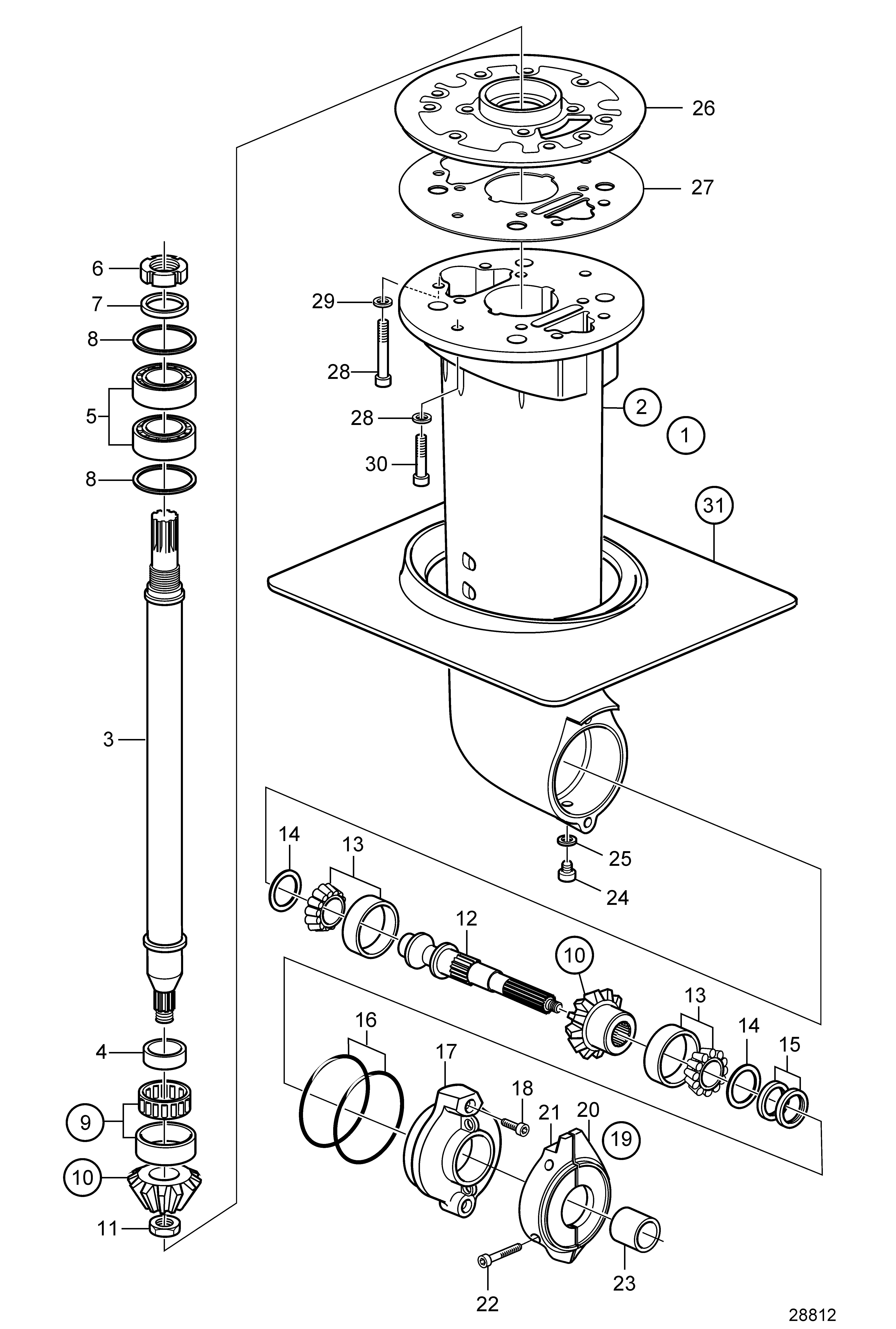 Lower Gear Sail Boat Drive Ratio 2.47:1, Spare Part Solution