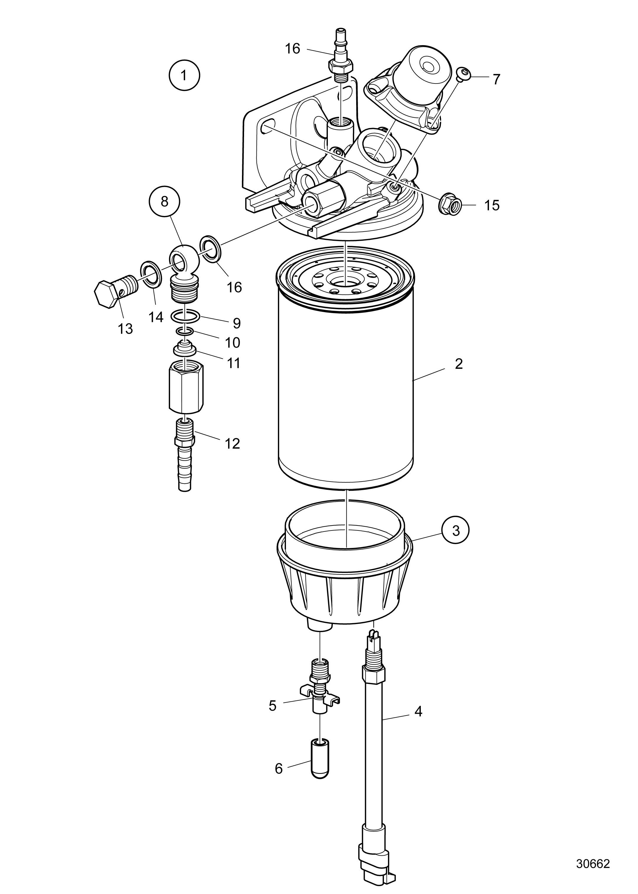 Pré-filtre à carburant et séparateur d'eau