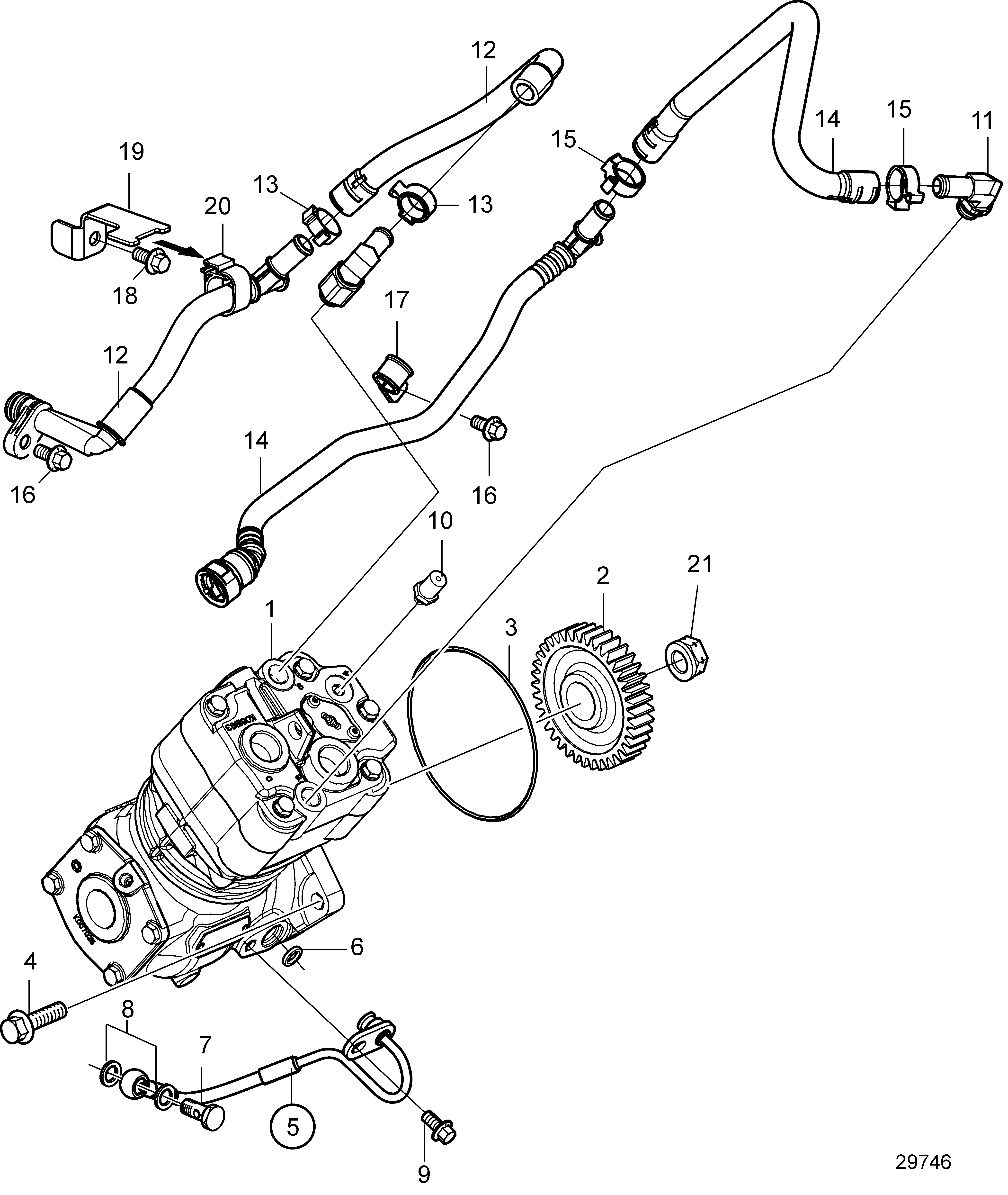 Compresseur d'air 360 cc KNORR 1 cyl