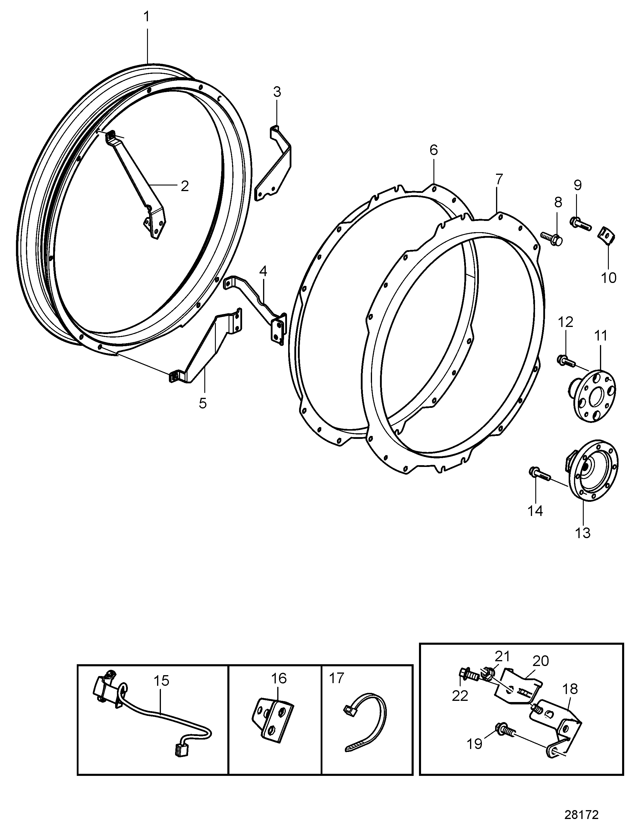 Bague de ventilateur pour ventilateur aspirant
