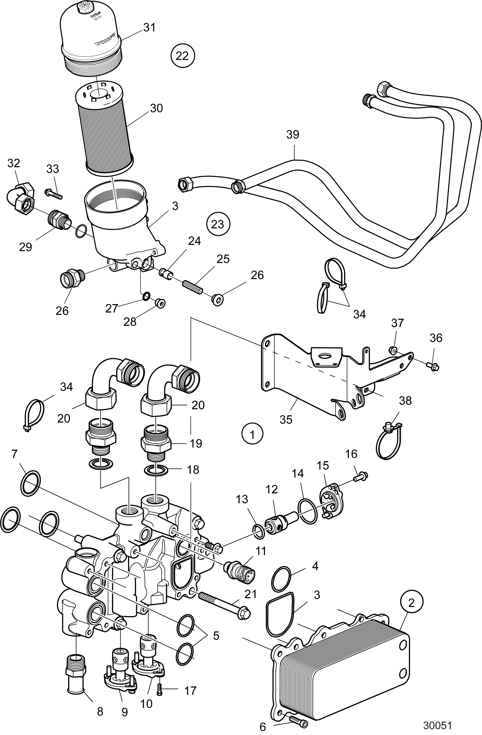Filtre à huile distant