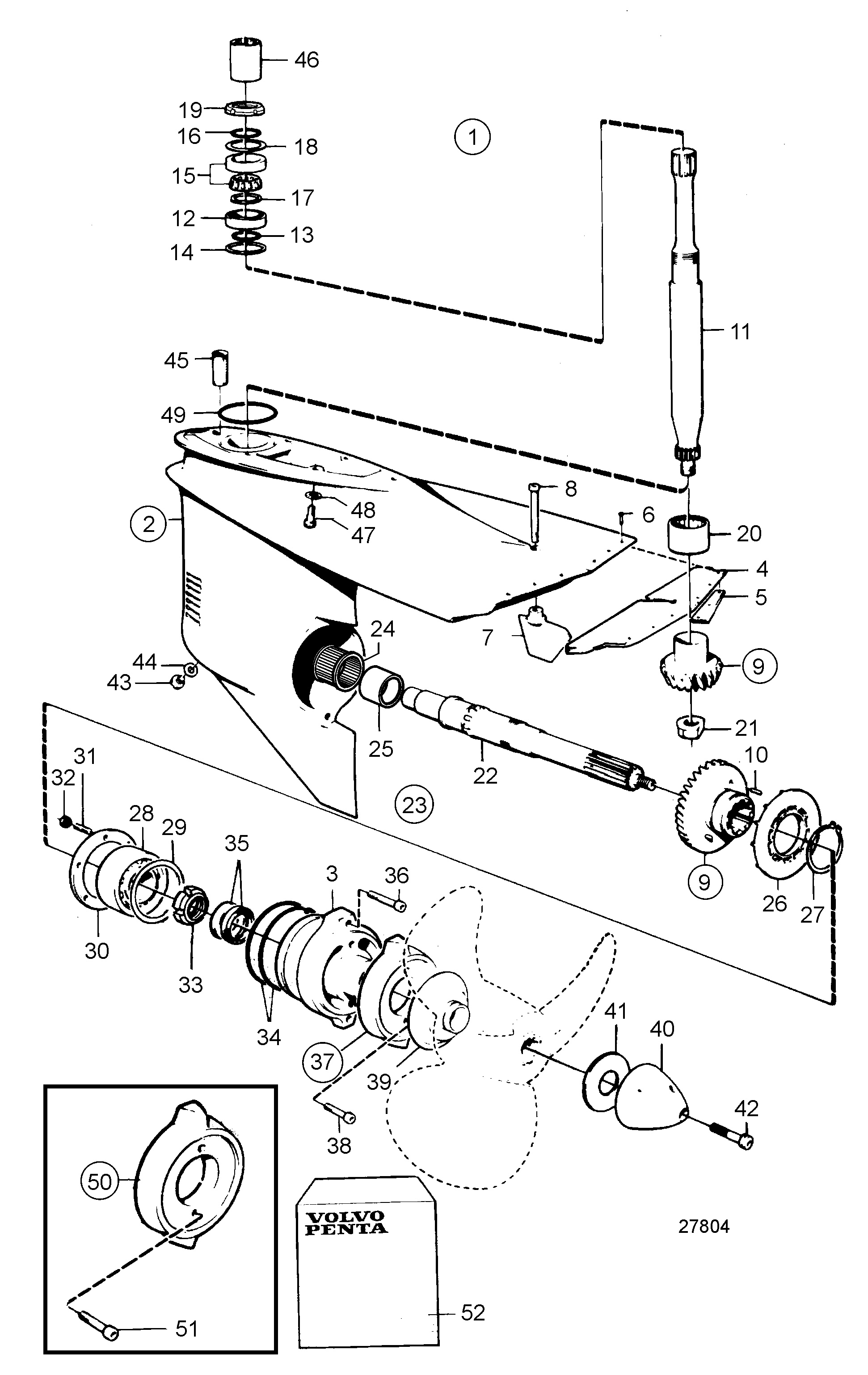 Boîtier d’engrenage, inférieur