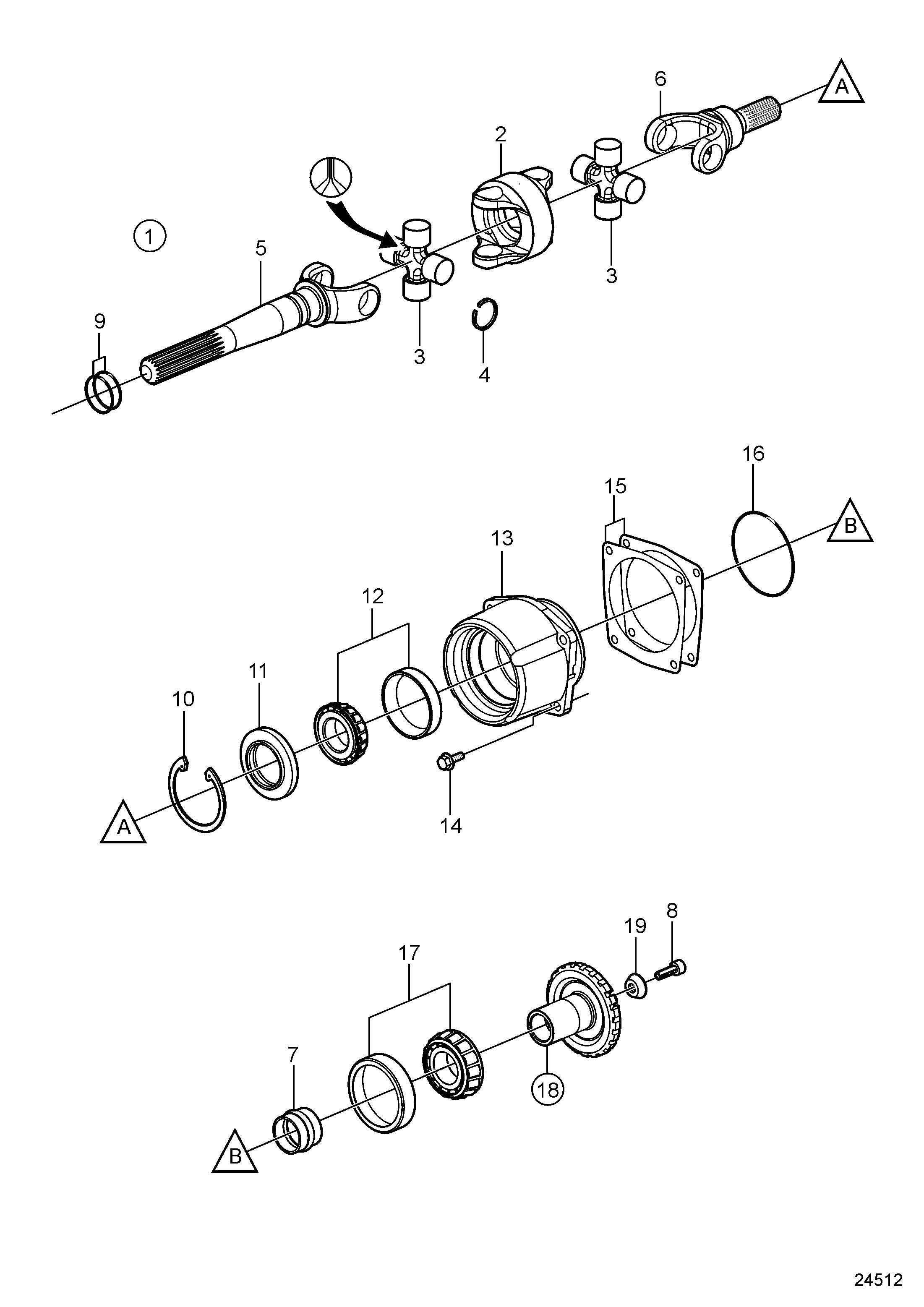 Porte-palier et joint de cardan, Rockwell