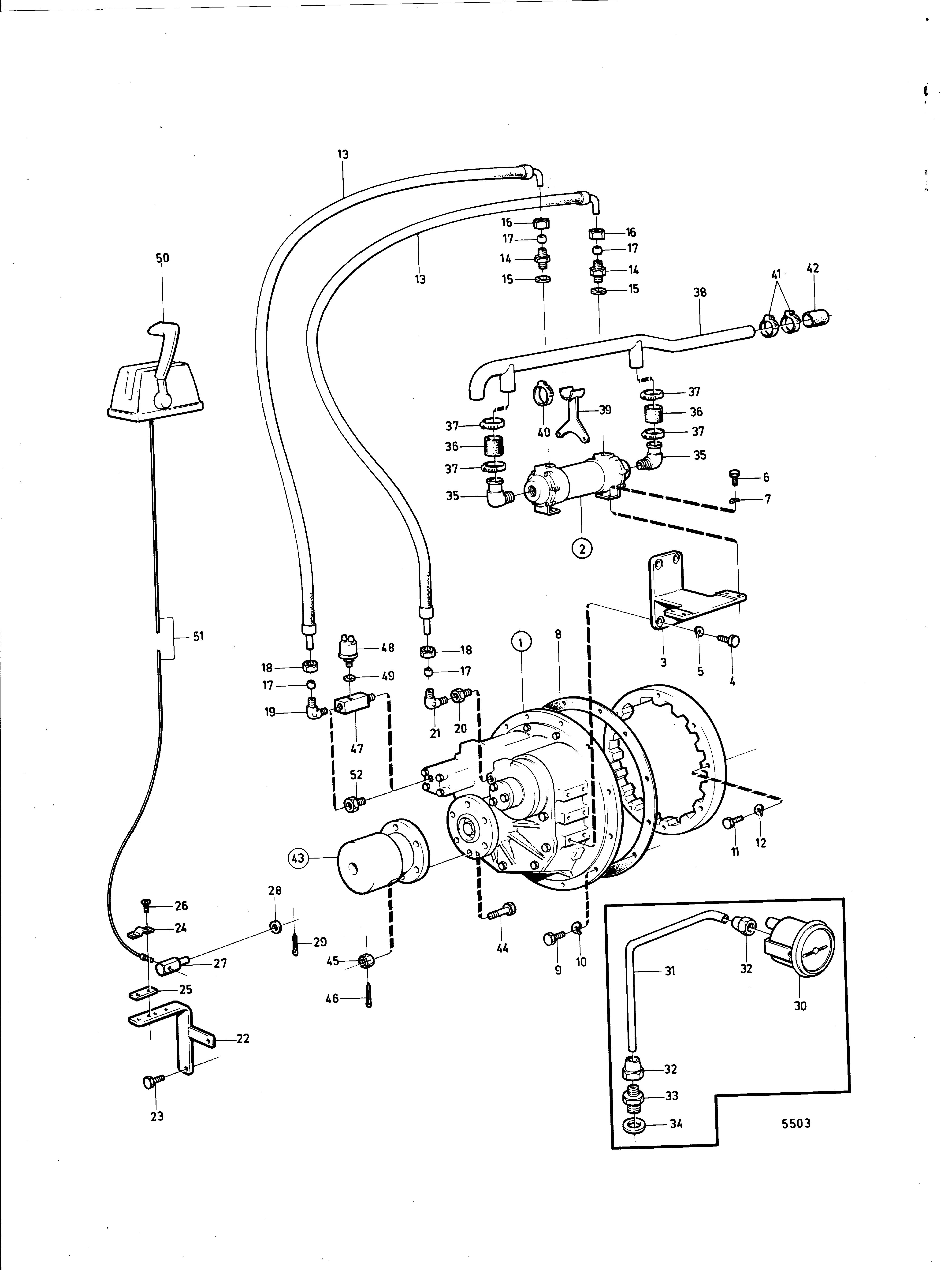 Engrenage inverseur Twin Disc MG506 avec pièces de montage