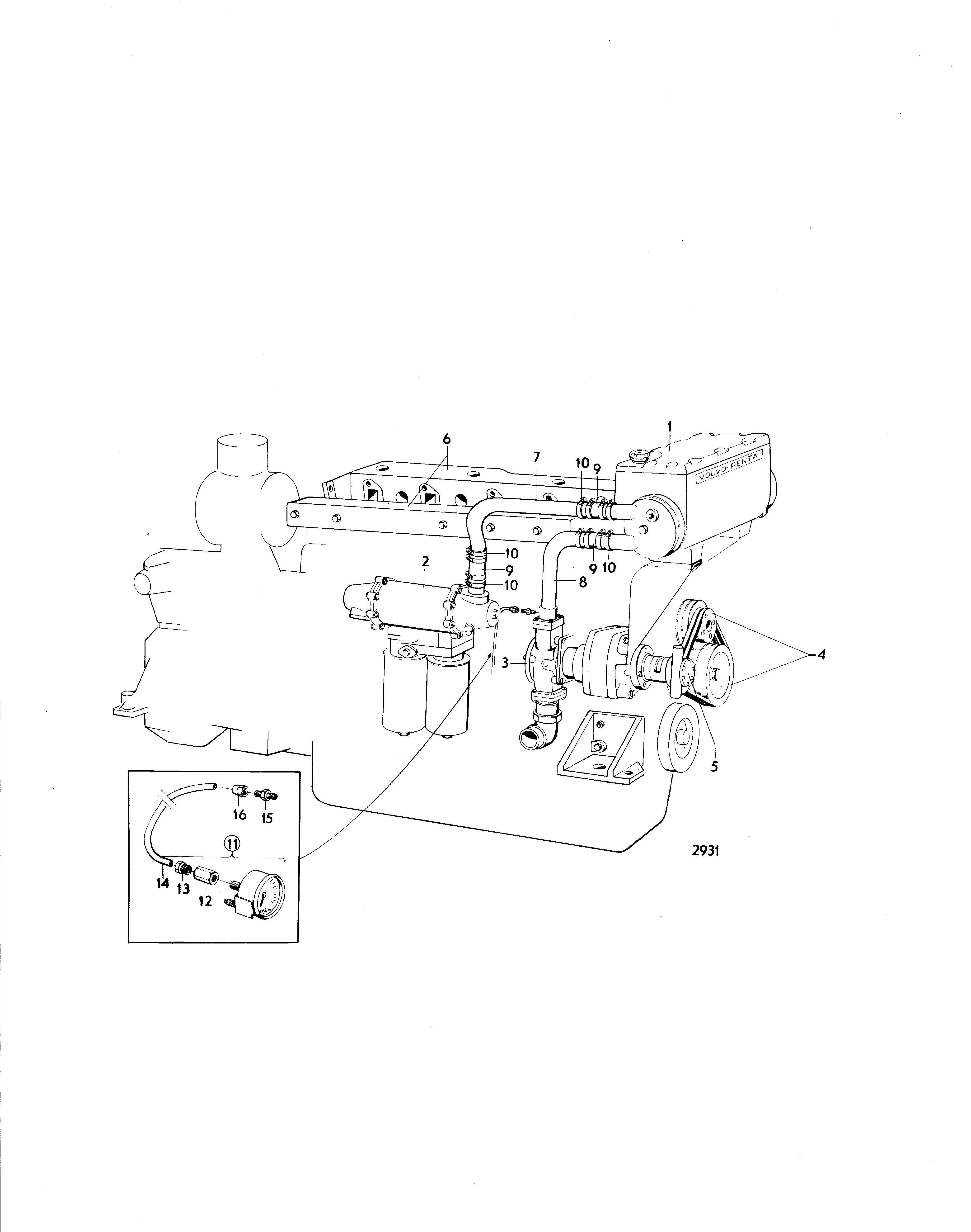 Cooling system, intake and exhaust manifold
