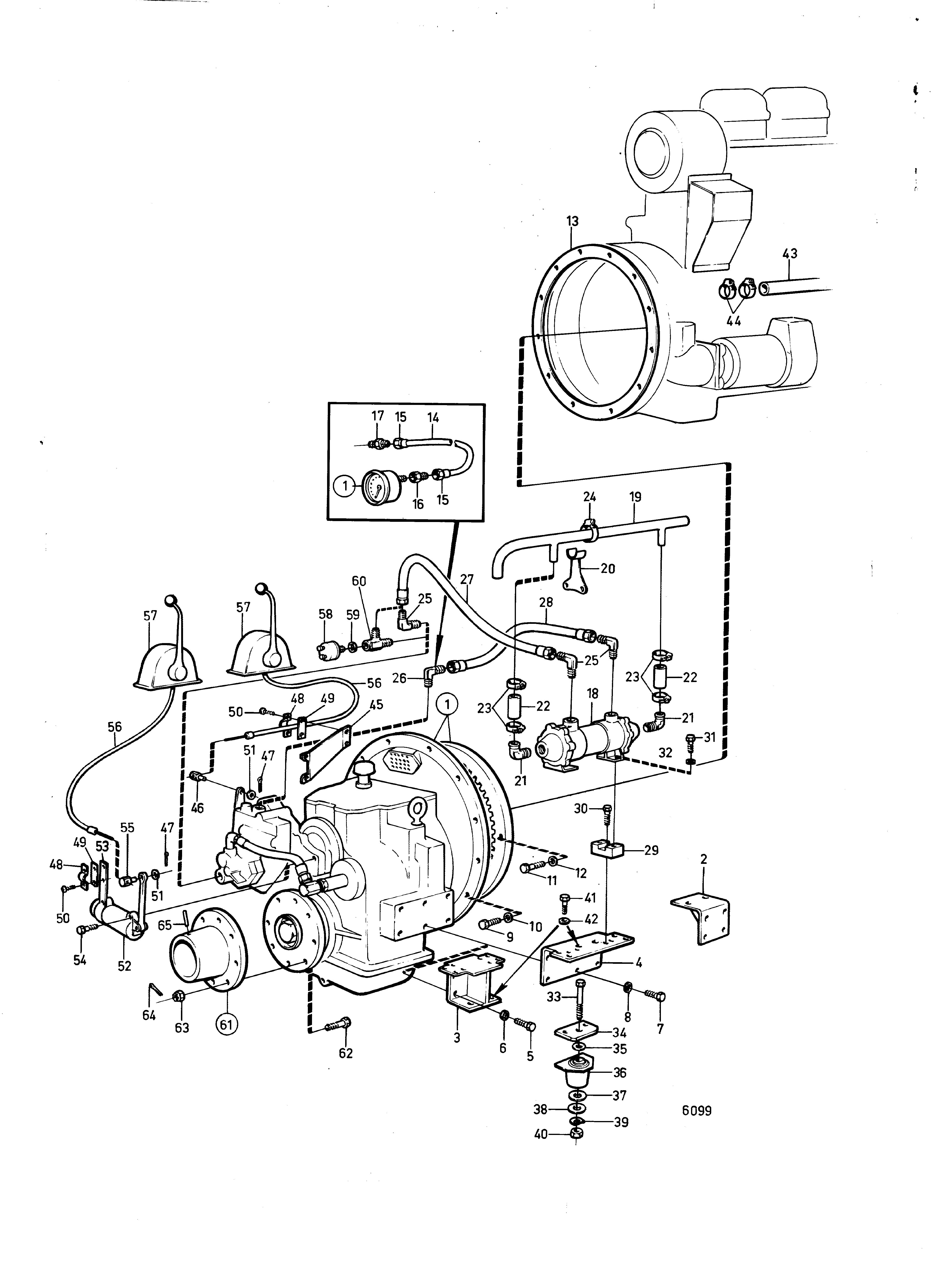 Marche arrière Twin Disc MG509 avec composants d’installation