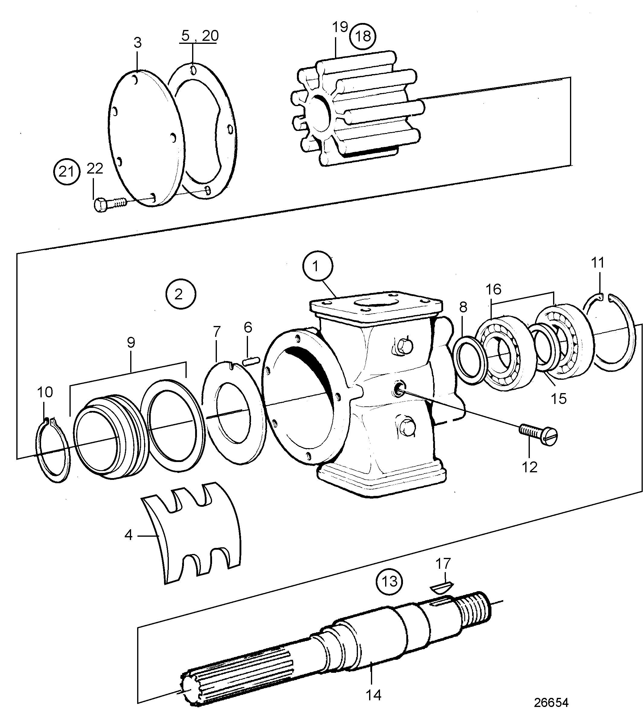 Pompe de cale/Pompe de rinçage 1 1/4'', Composants