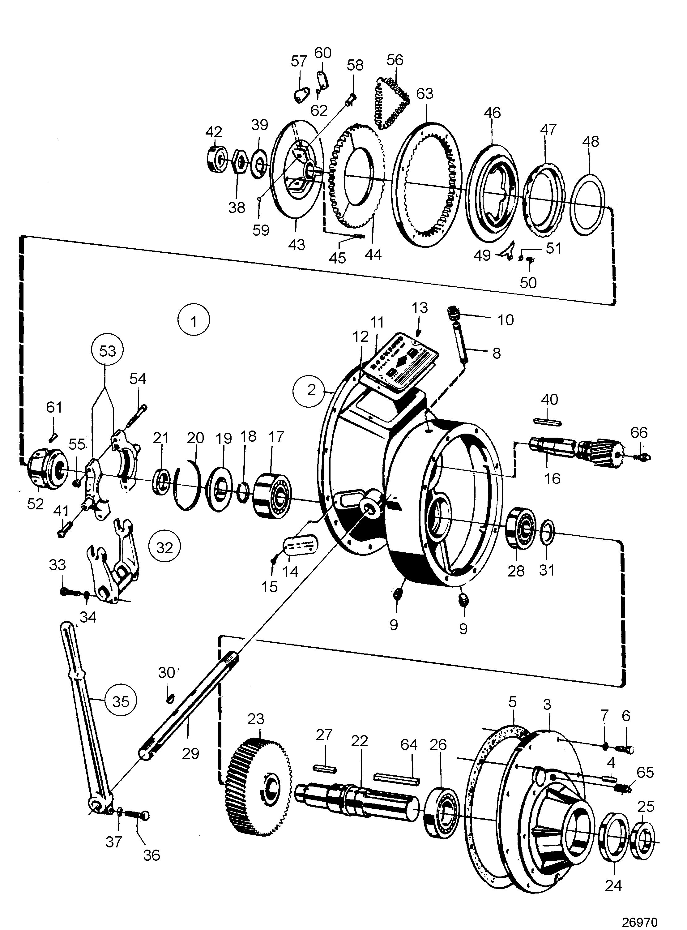 Embrayage Rockford Borg Warner 8'' Rapport 2, 8:1, 10'' Ext. 2, 8:1