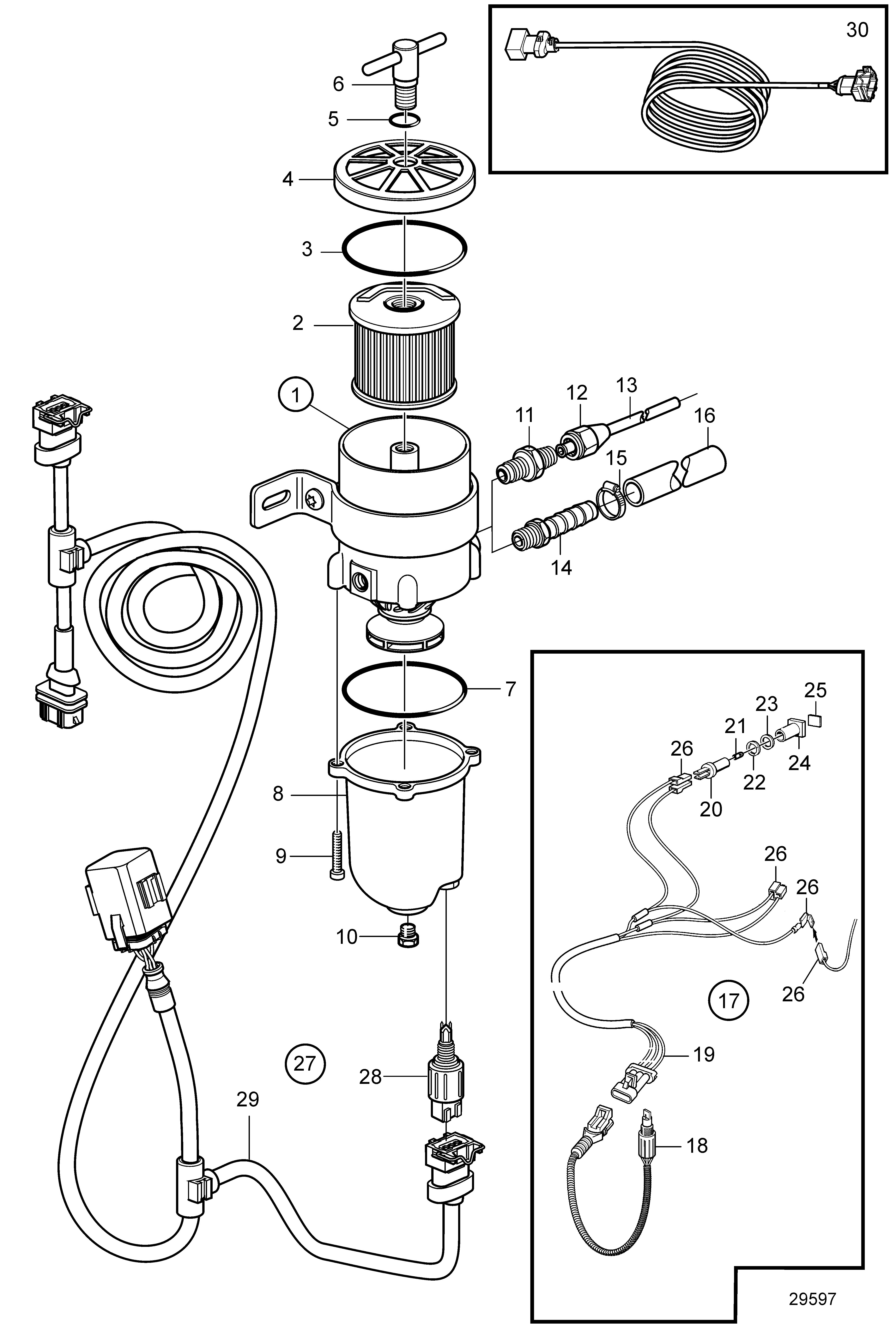 Filtre à carburant et séparateur d’eau, approuvé RINA