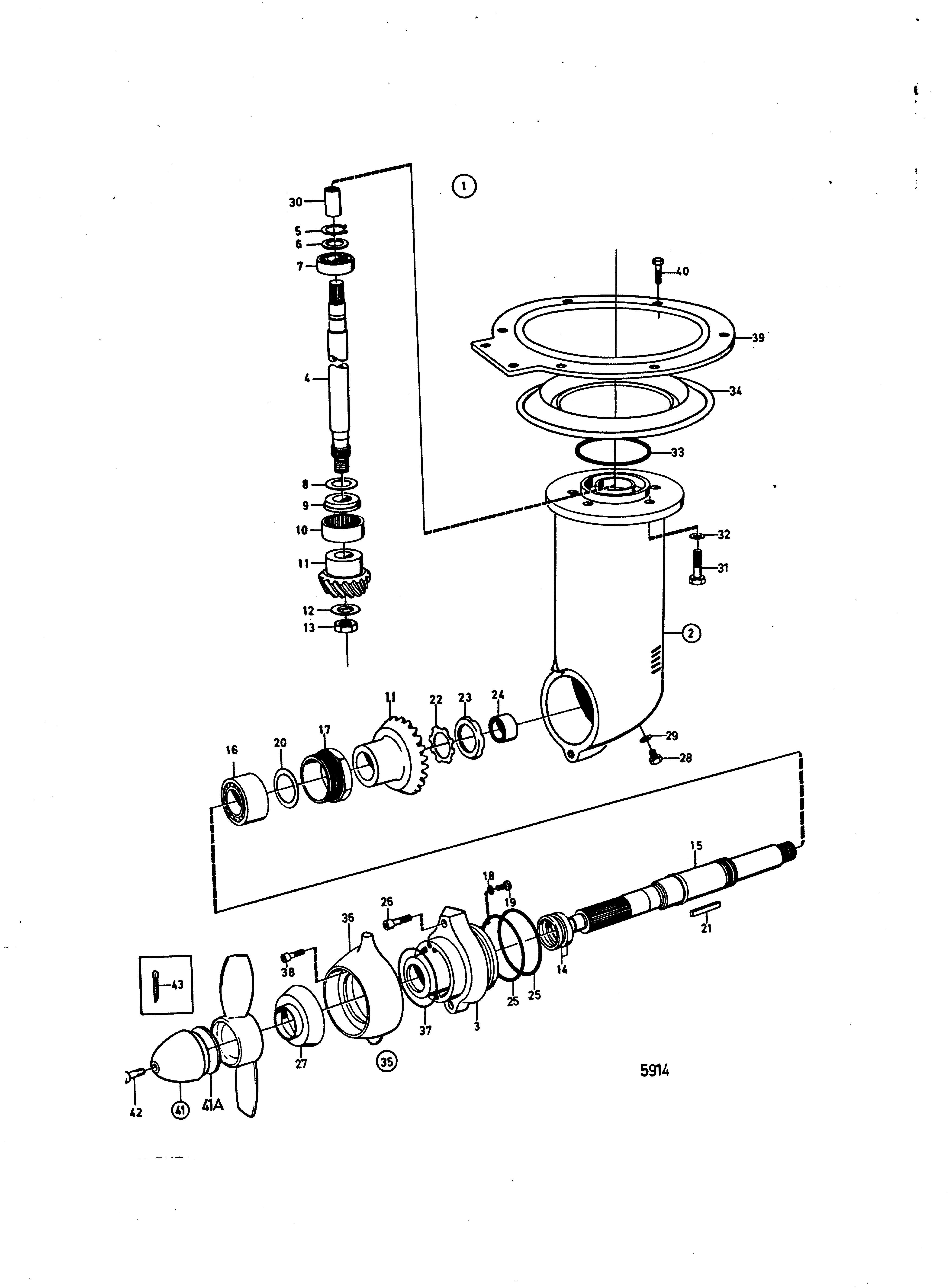 Unité d’engrenage inférieur, unité de transmission de voilier 110S