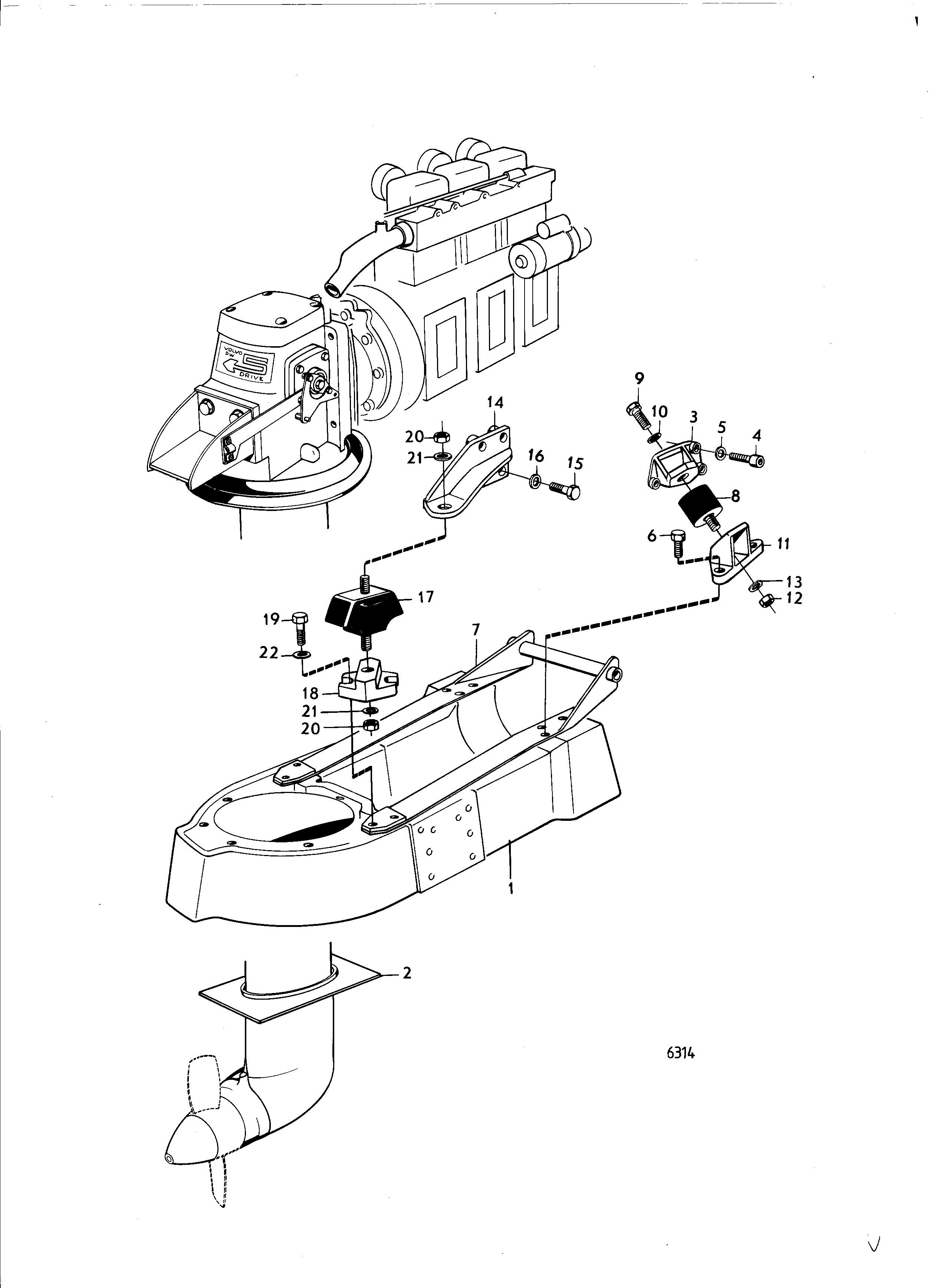 Suspension de moteur, unité d’entraînement de voilier