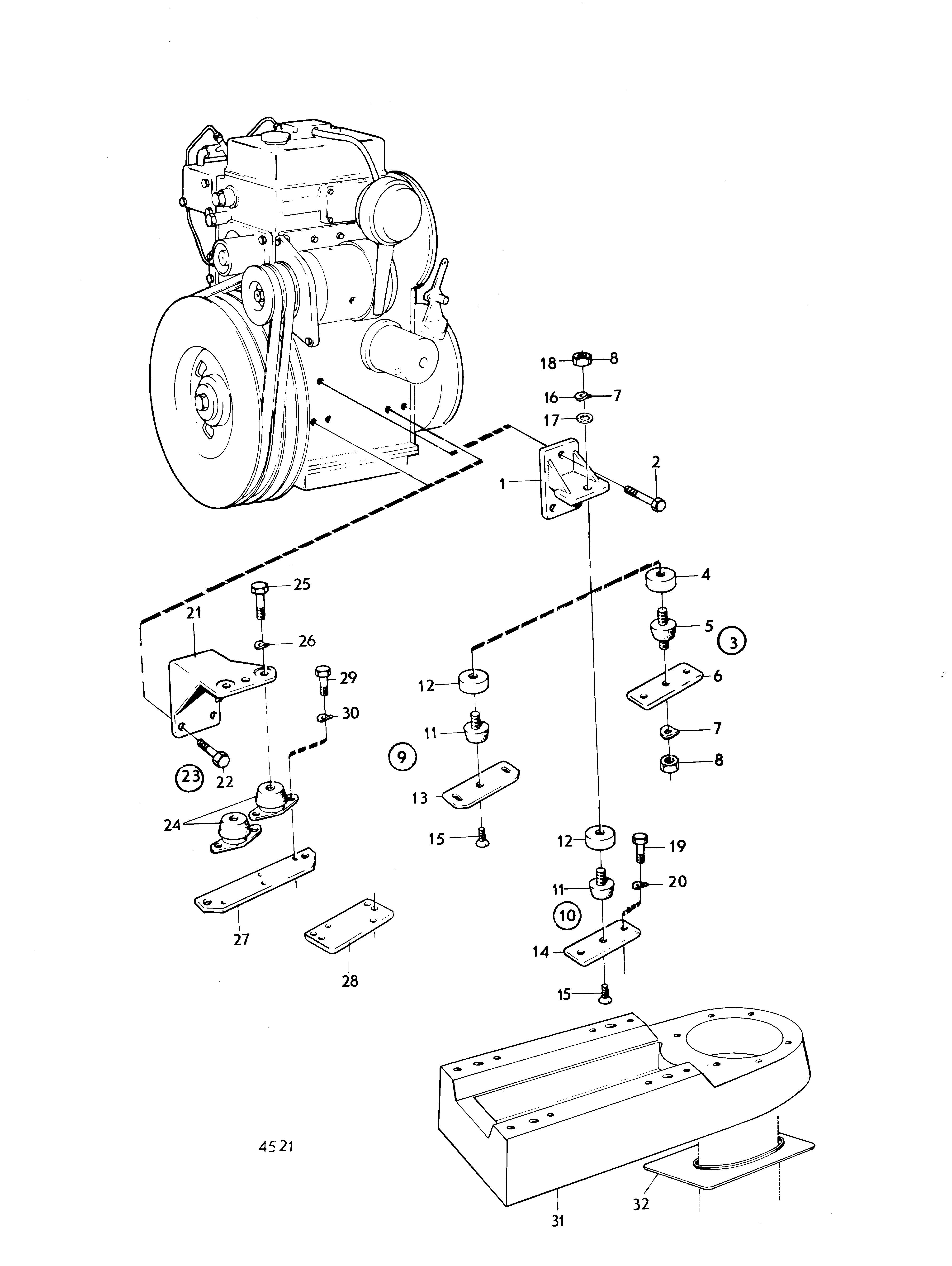 Suspension du moteur