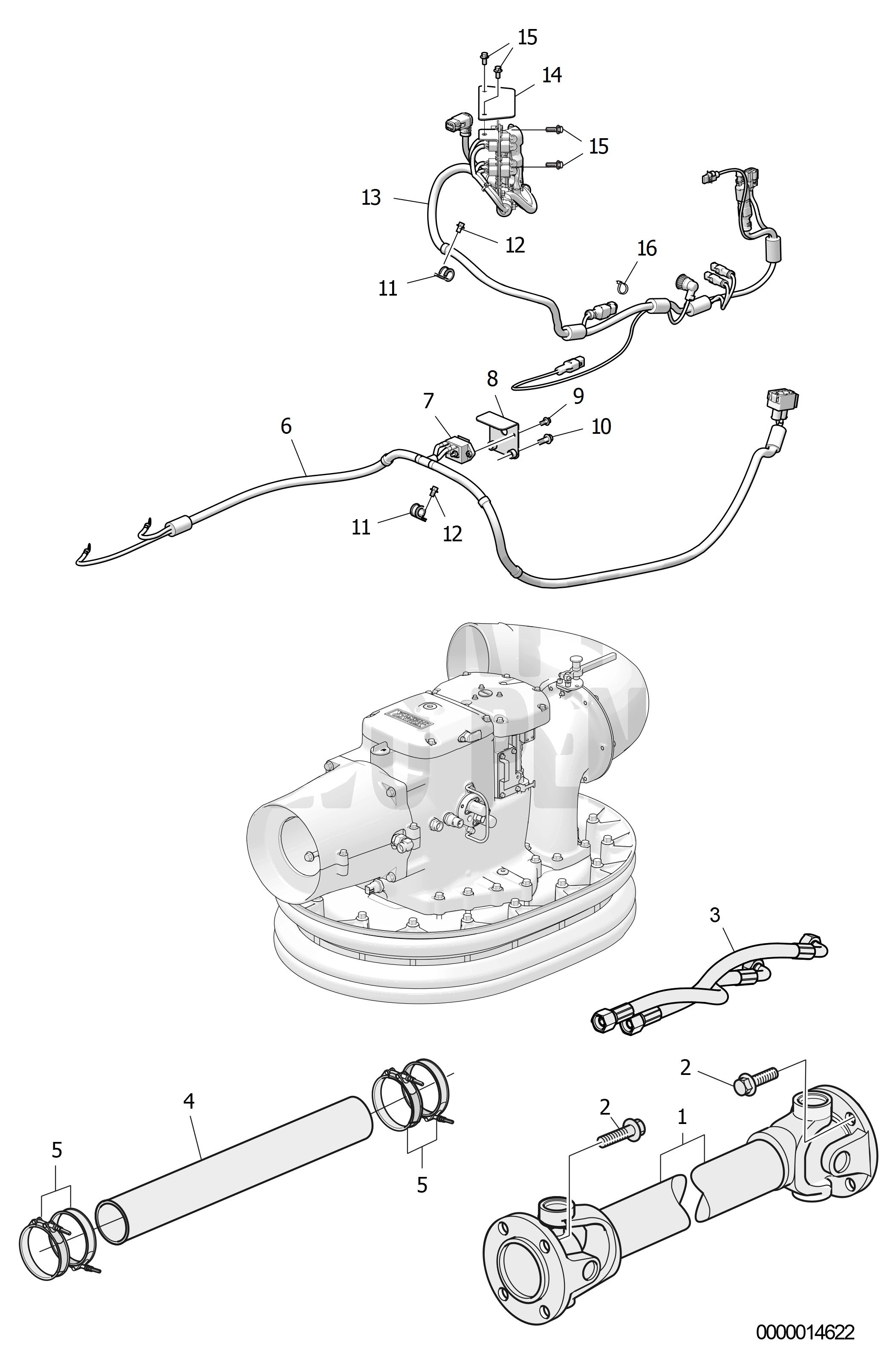 Composants de connexion IPS15, arbre secondaire, longueur 1 400 - 1 500 mm, EVC 2.0