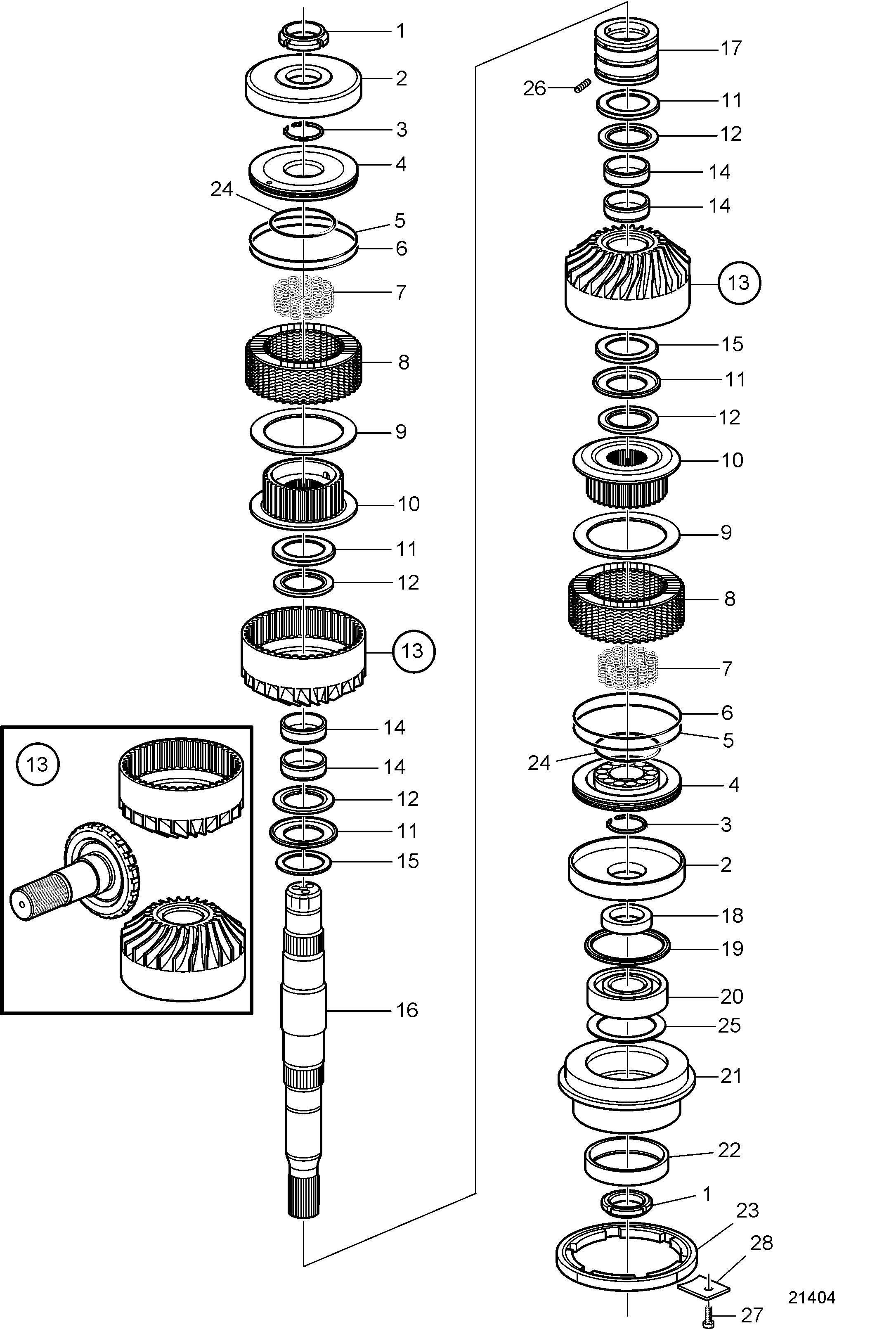 Jeu d’engrenage supérieur et arbre