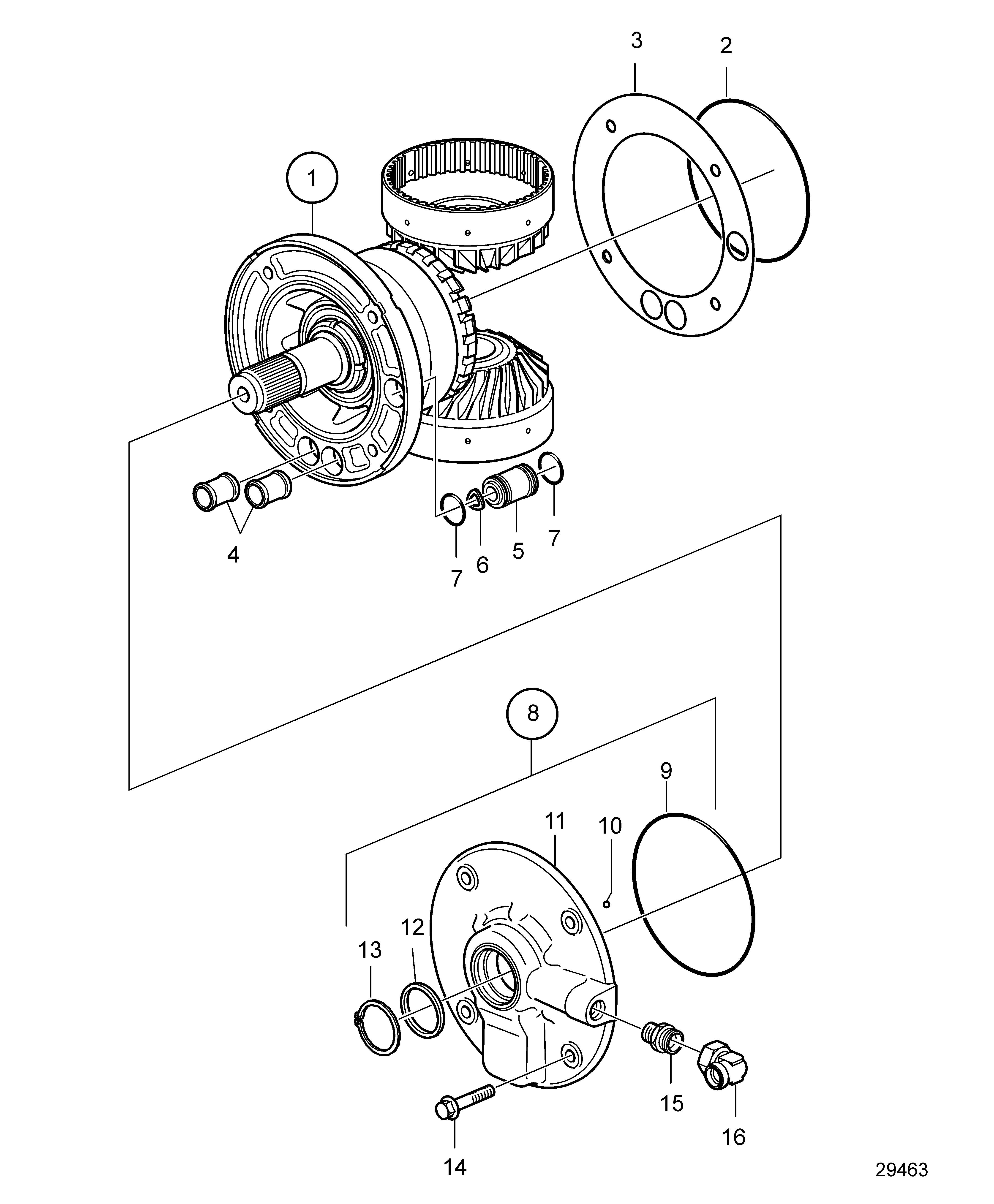 Pompe à huile et boîtier de roulement d'entrée SN3950004698-