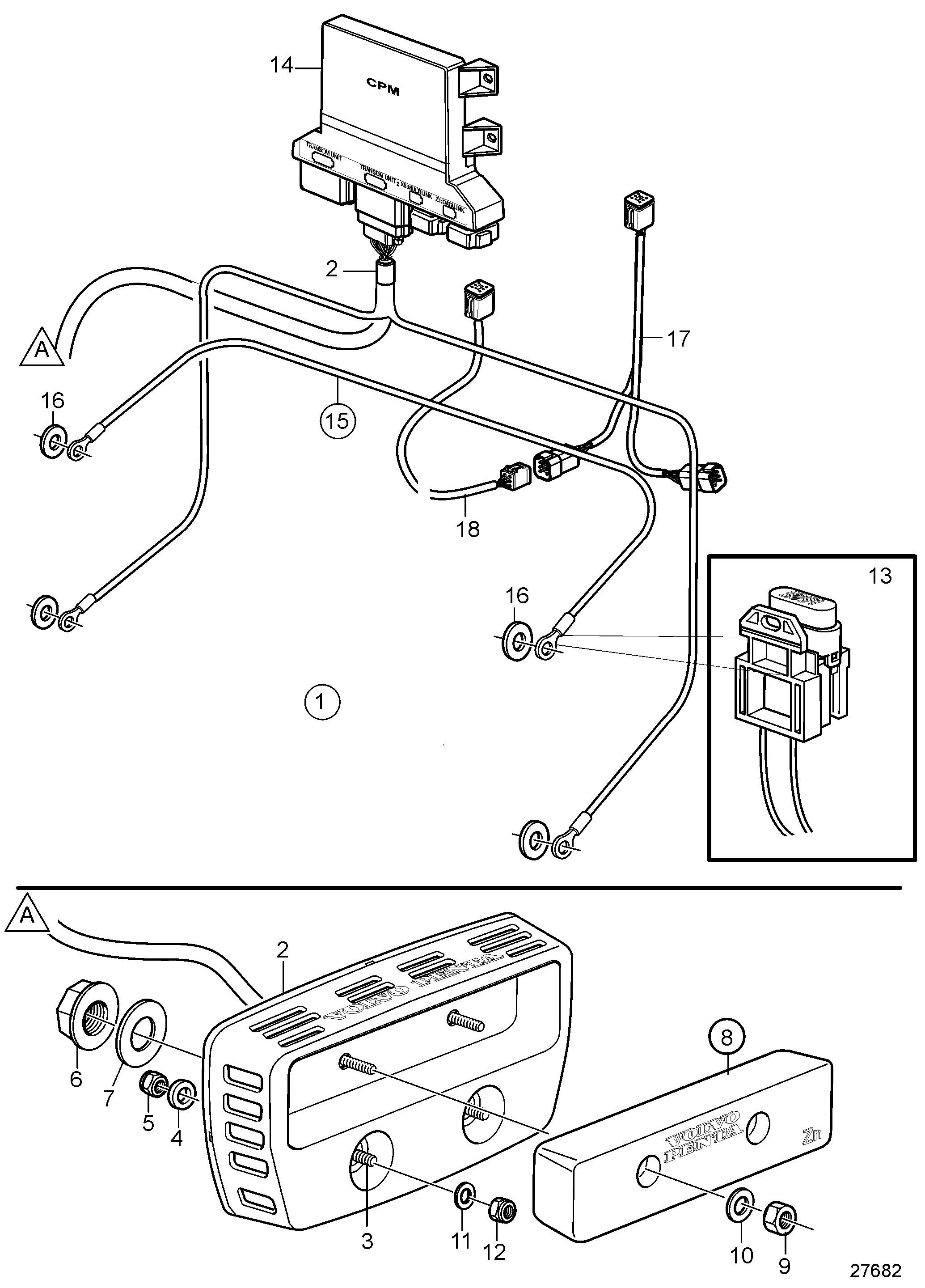 Système de protection anticorrosion active, ACP, installation triple et quadruple