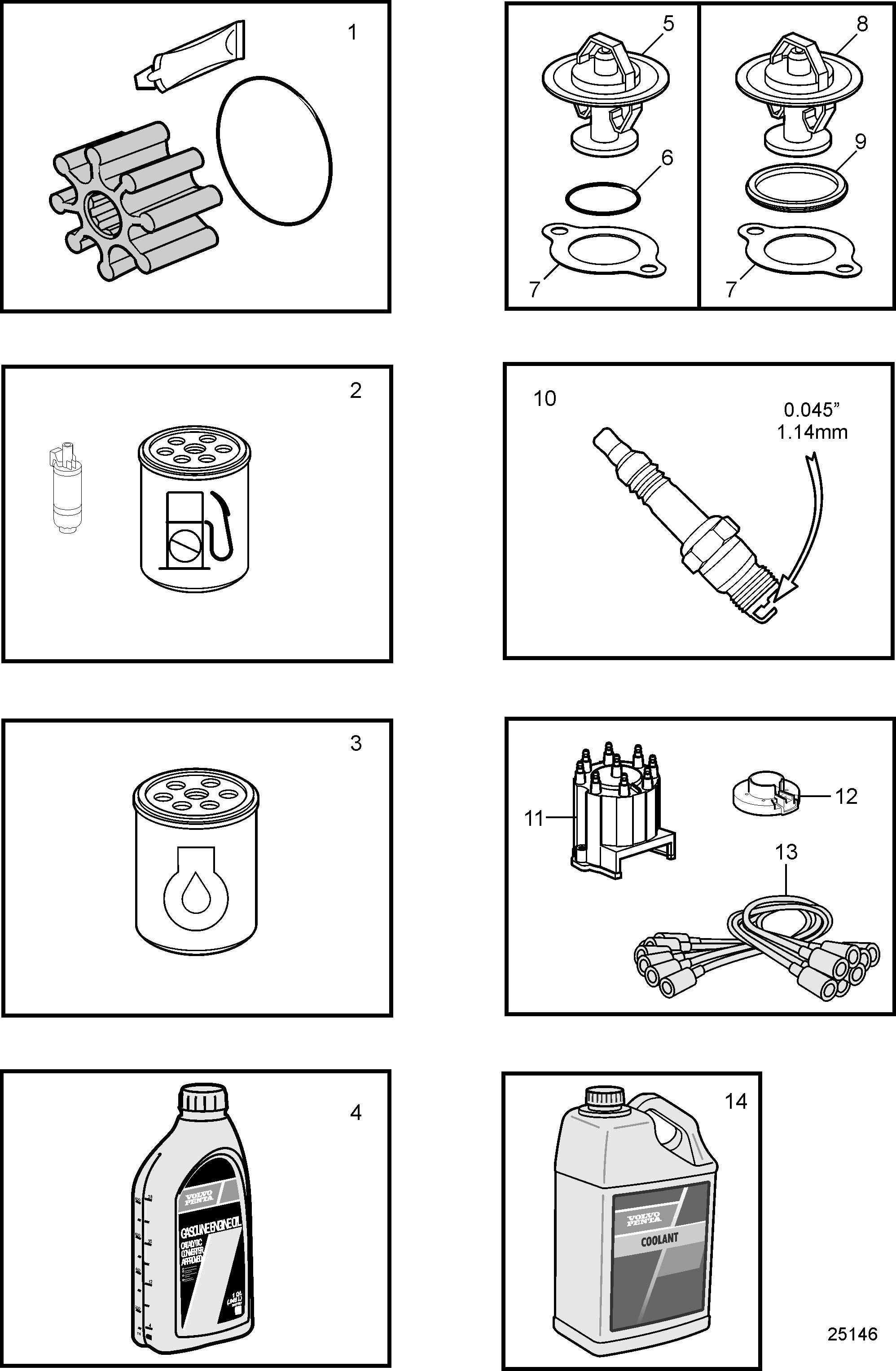 Pièces d'entretien, 7,4L & 8,2L