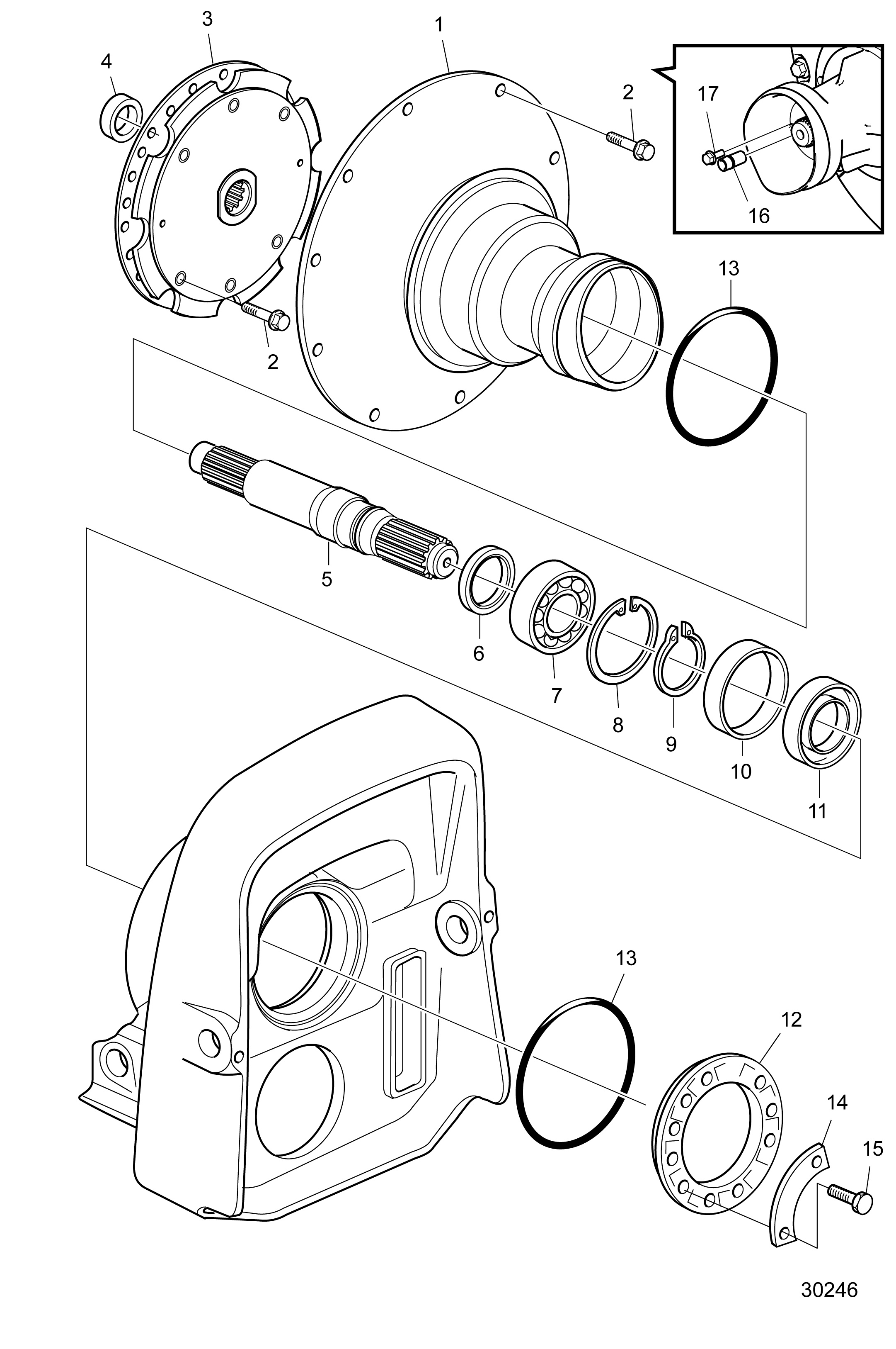 Boîtier de volant d’inertie et arbre primaire SN3020295797-, DPH-D1