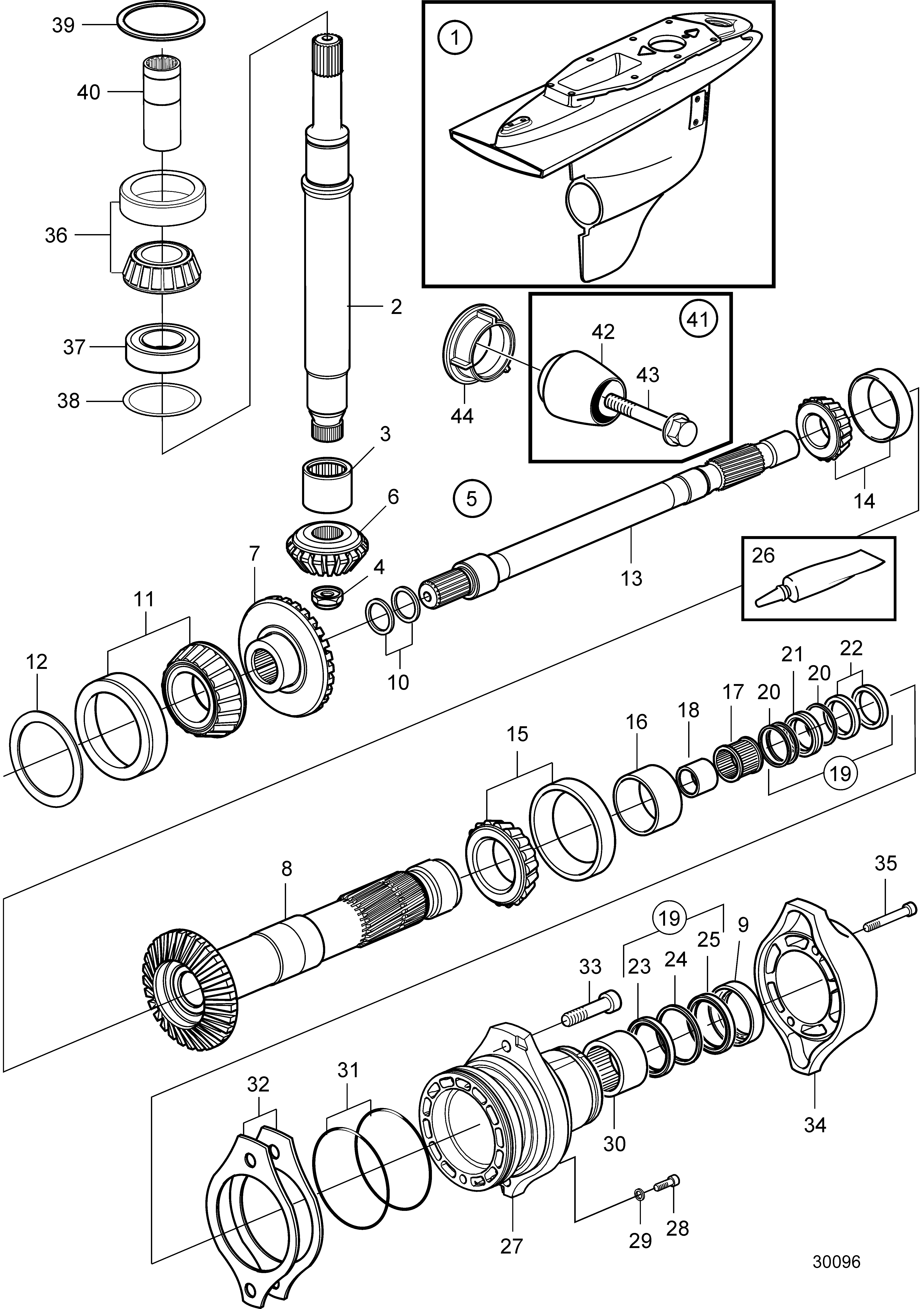 Arbre d’entraînement et boîtier de roulement SN3020295798-, DPH-D1