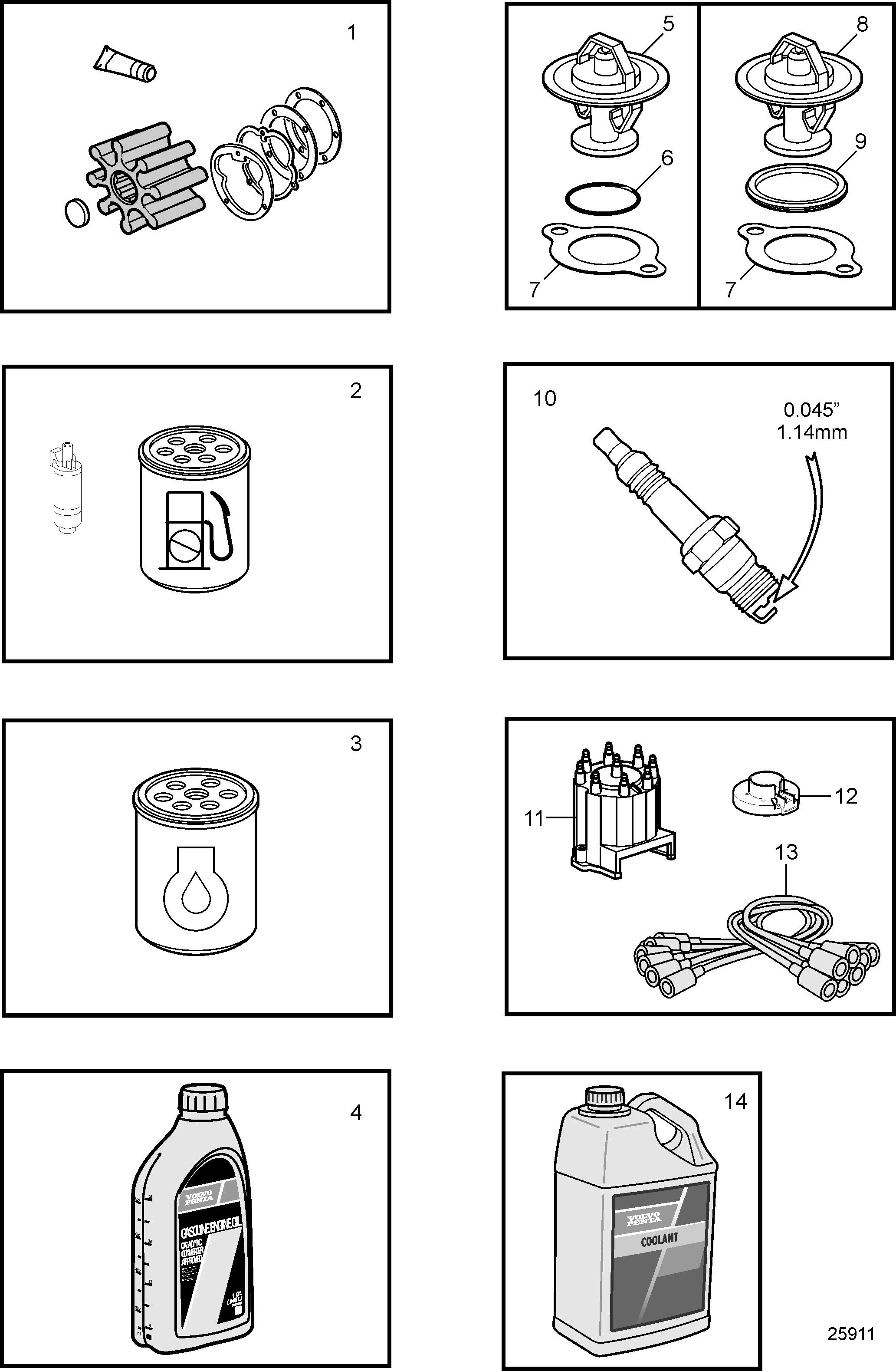 Pièces d'entretien, 7,4L & 8,2L
