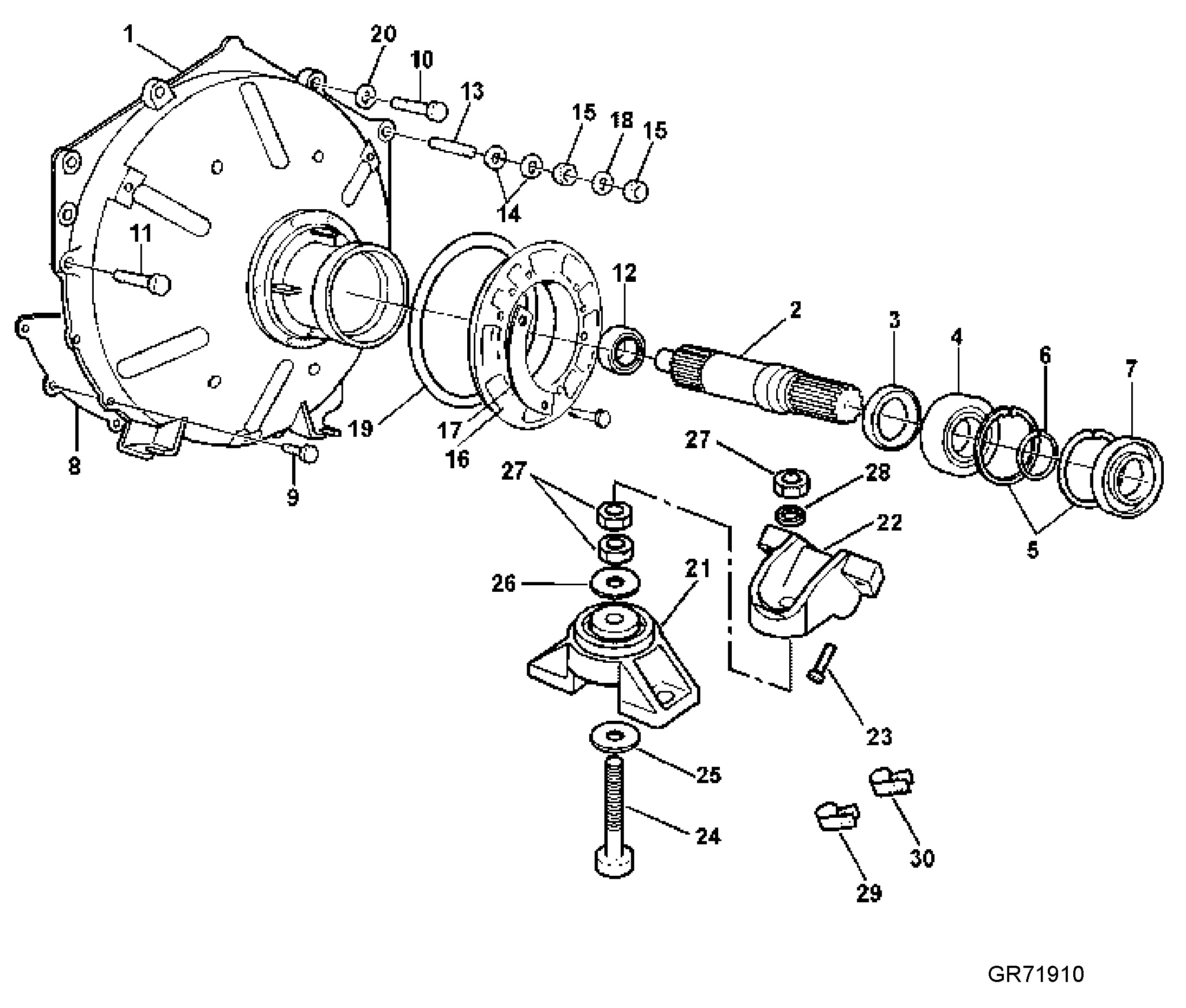 Carter de volant moteur et supports