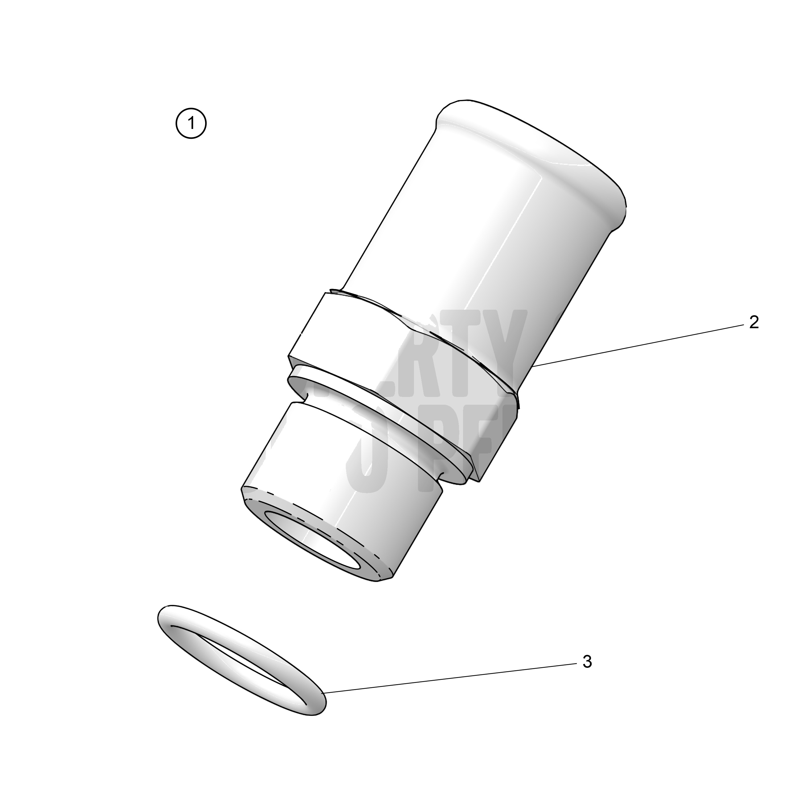 Adapter, Fitting 3/4 UNF x 22mm Hose Barb
