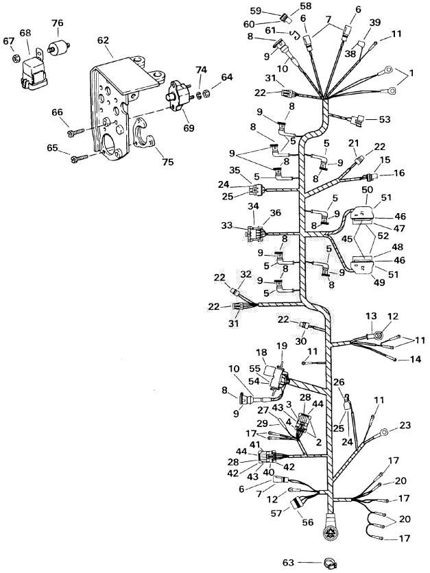 Faisceau de câbles du moteur et support