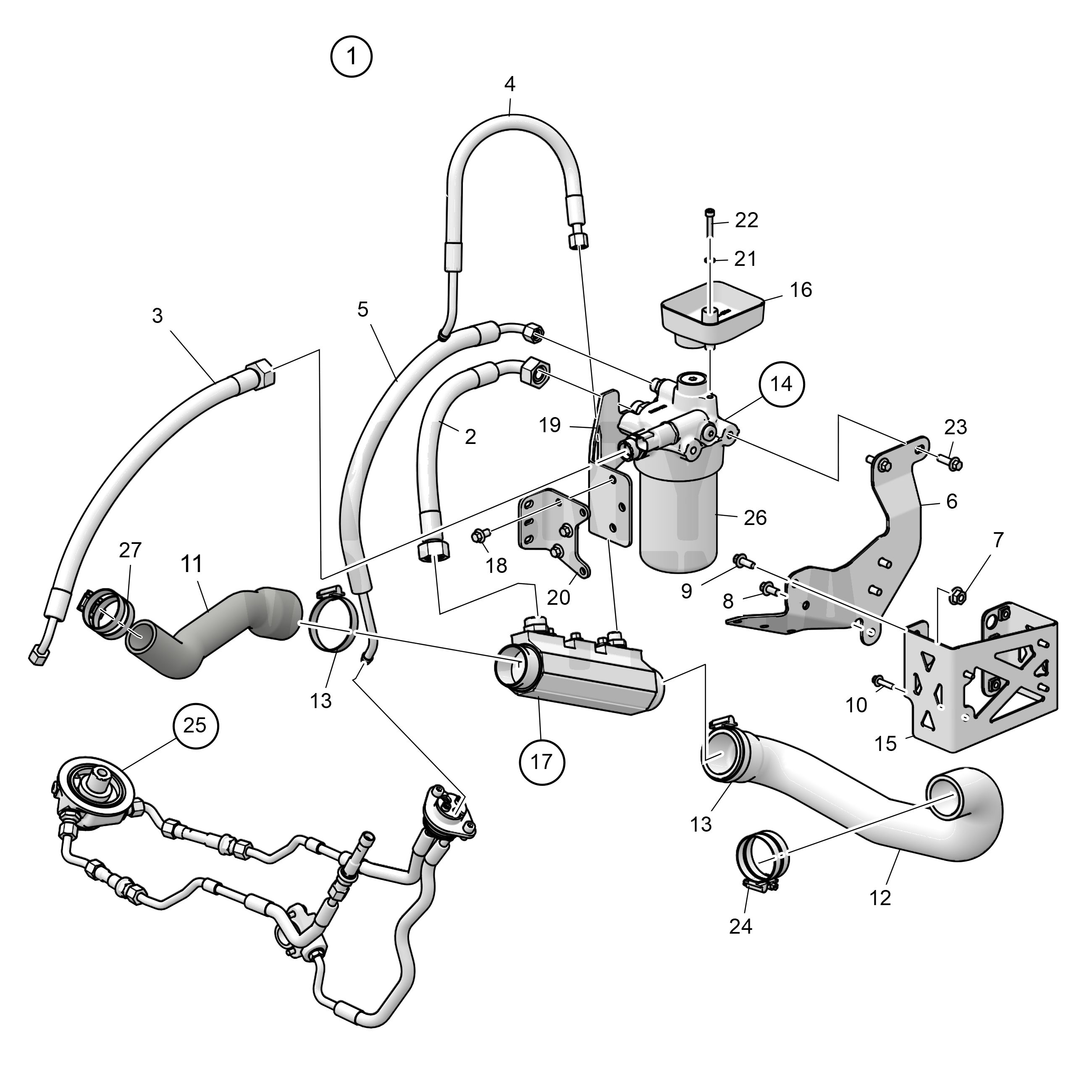 External filter solution, DPI, riser