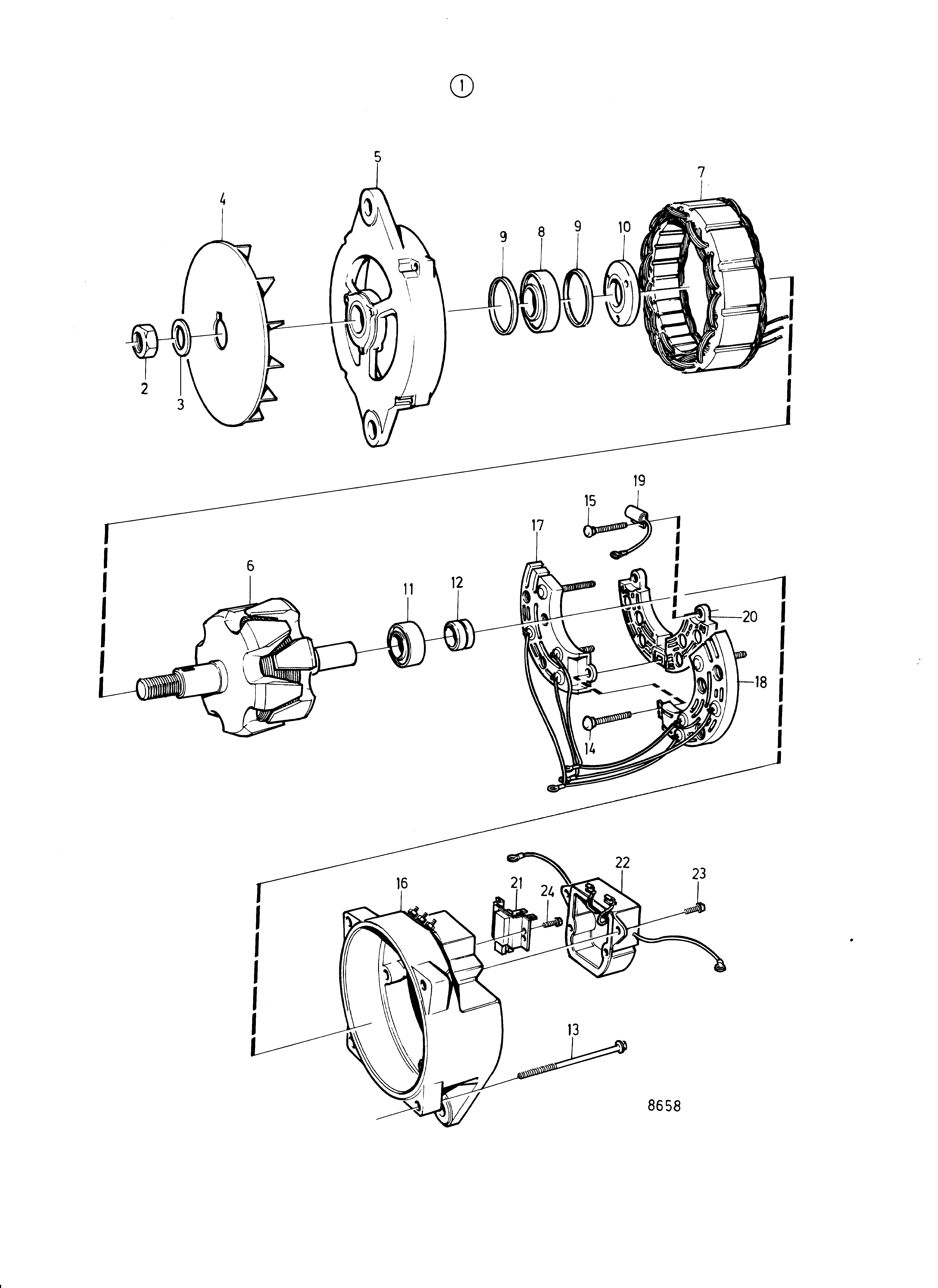 Alternateur 14V 130A, Composants