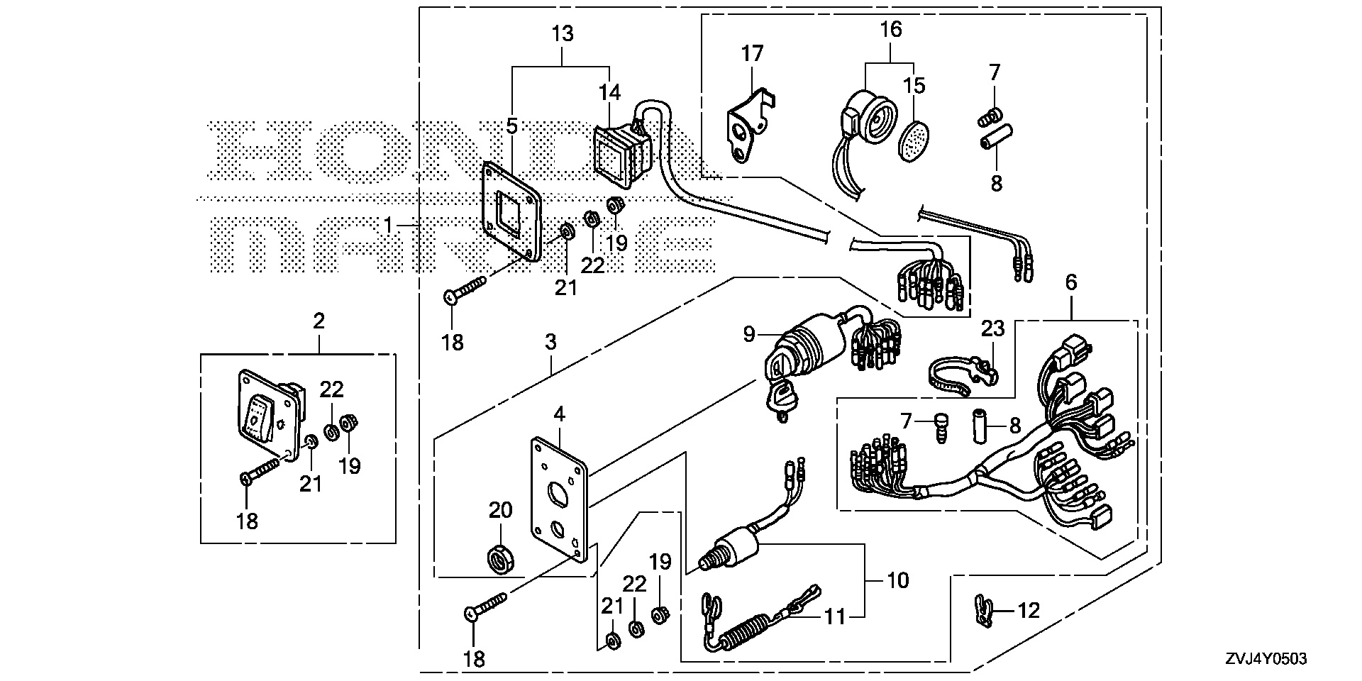 KIT DE PANEL DE INTERRUPTORES (4) (MECÁNICO)