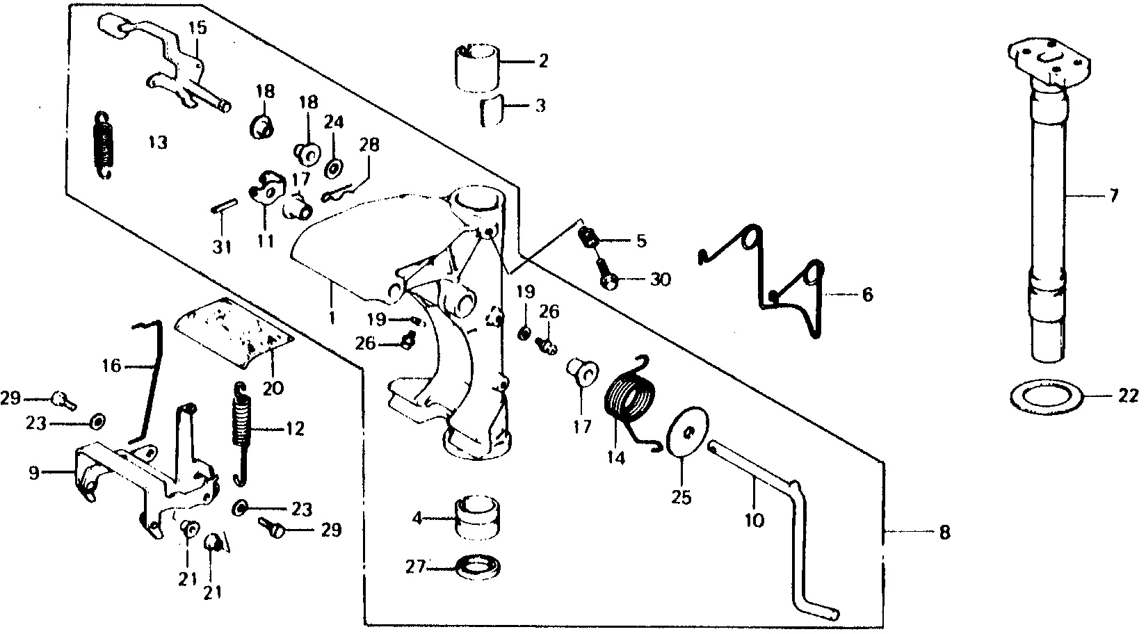 SWIVEL HOUSING@SWIVEL SHAFT @TILT LEVER