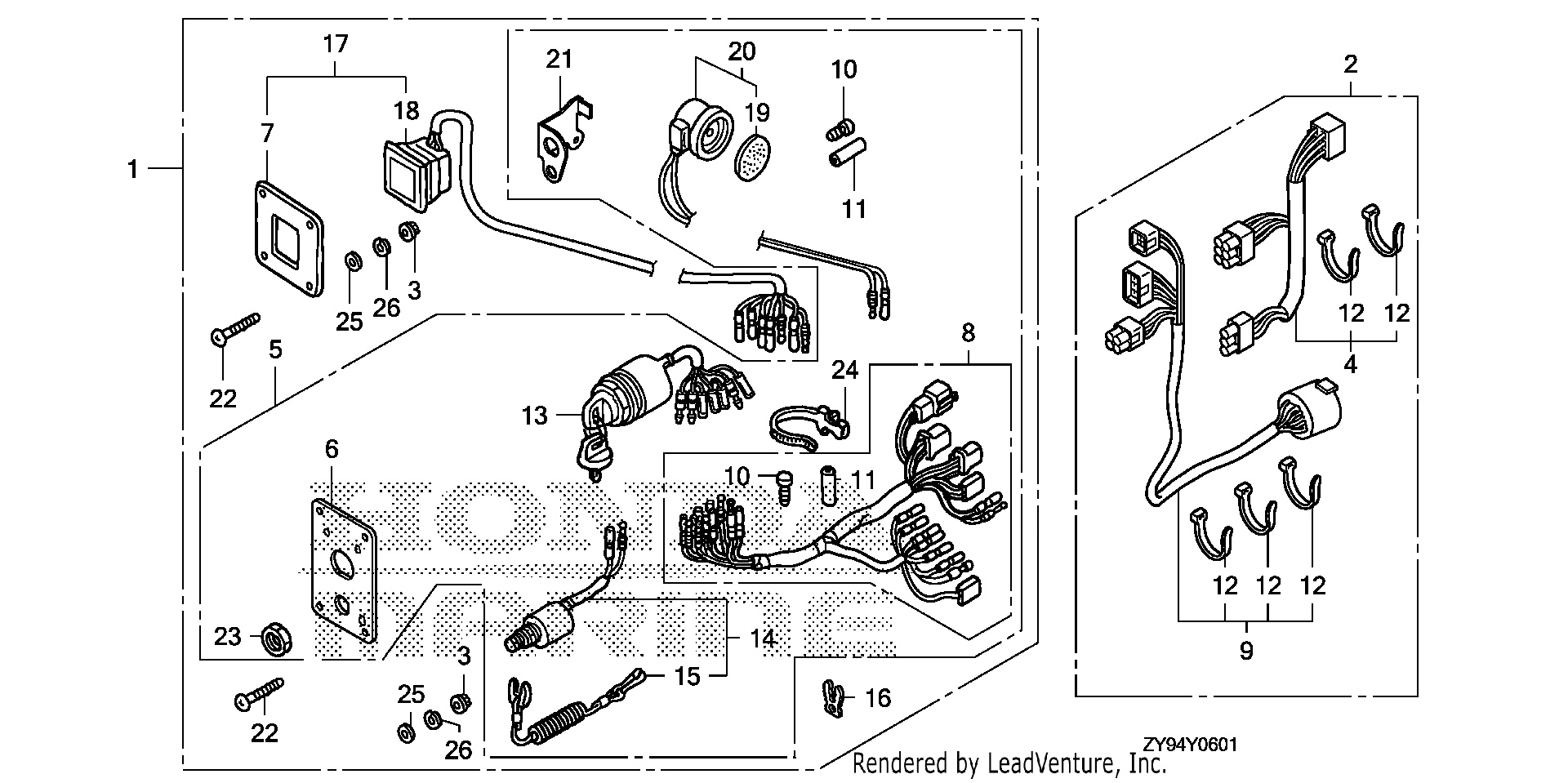 KIT PANNELLO INTERRUTTORI (2 PANNELLI_4 LED)