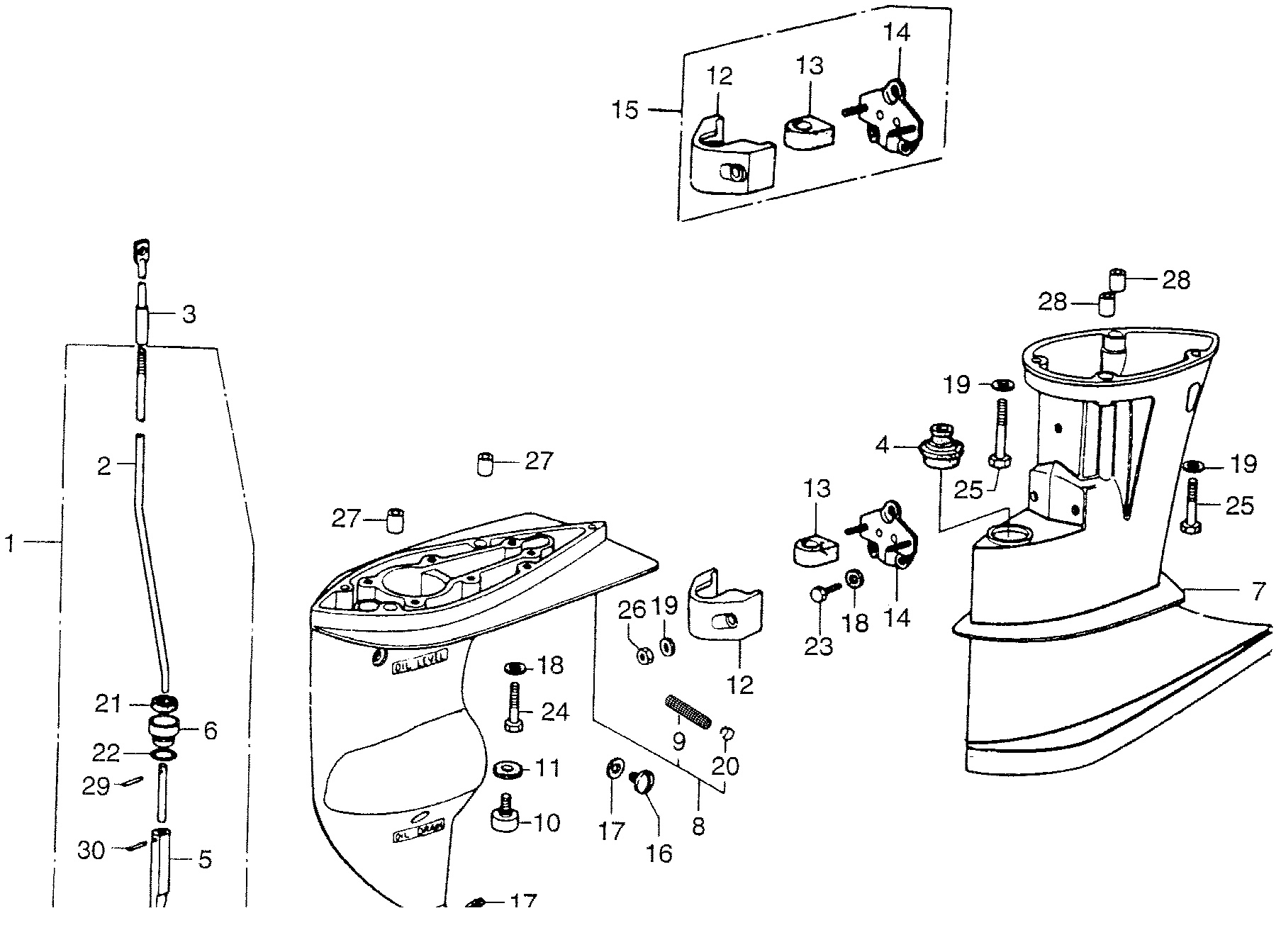 GEAR HOUSING + EXTENSION HOUSING