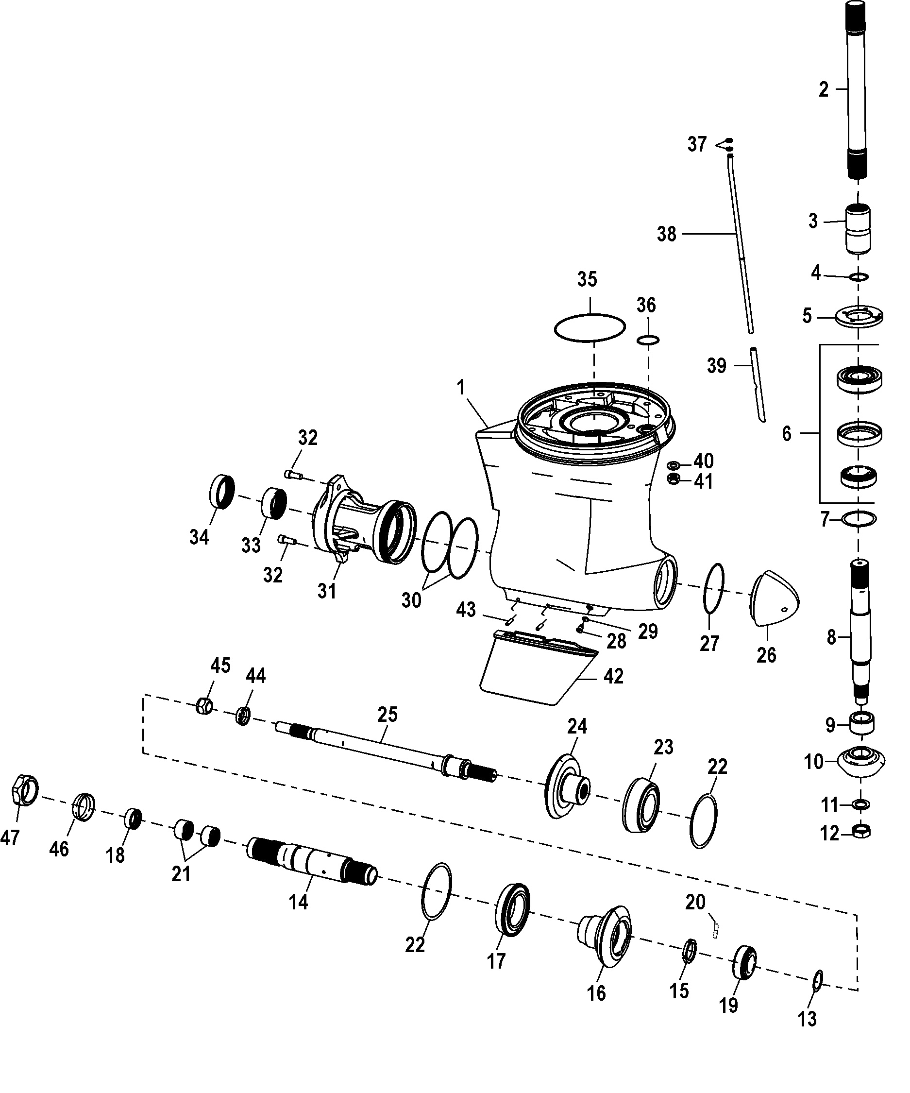 Gear Housing, Design-I (0M963534 and Below)