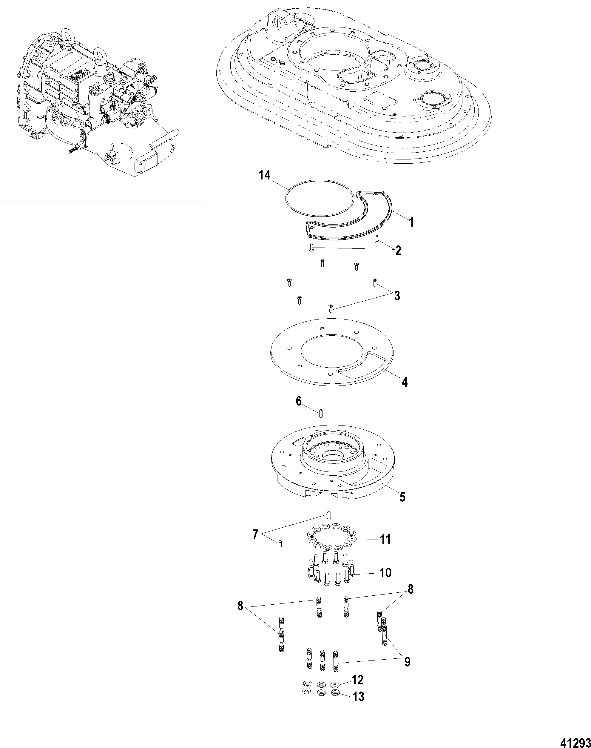 Sistema di sterzo, adattatore perno di articolazione inferiore (elementi di fissaggio da 14 mm)