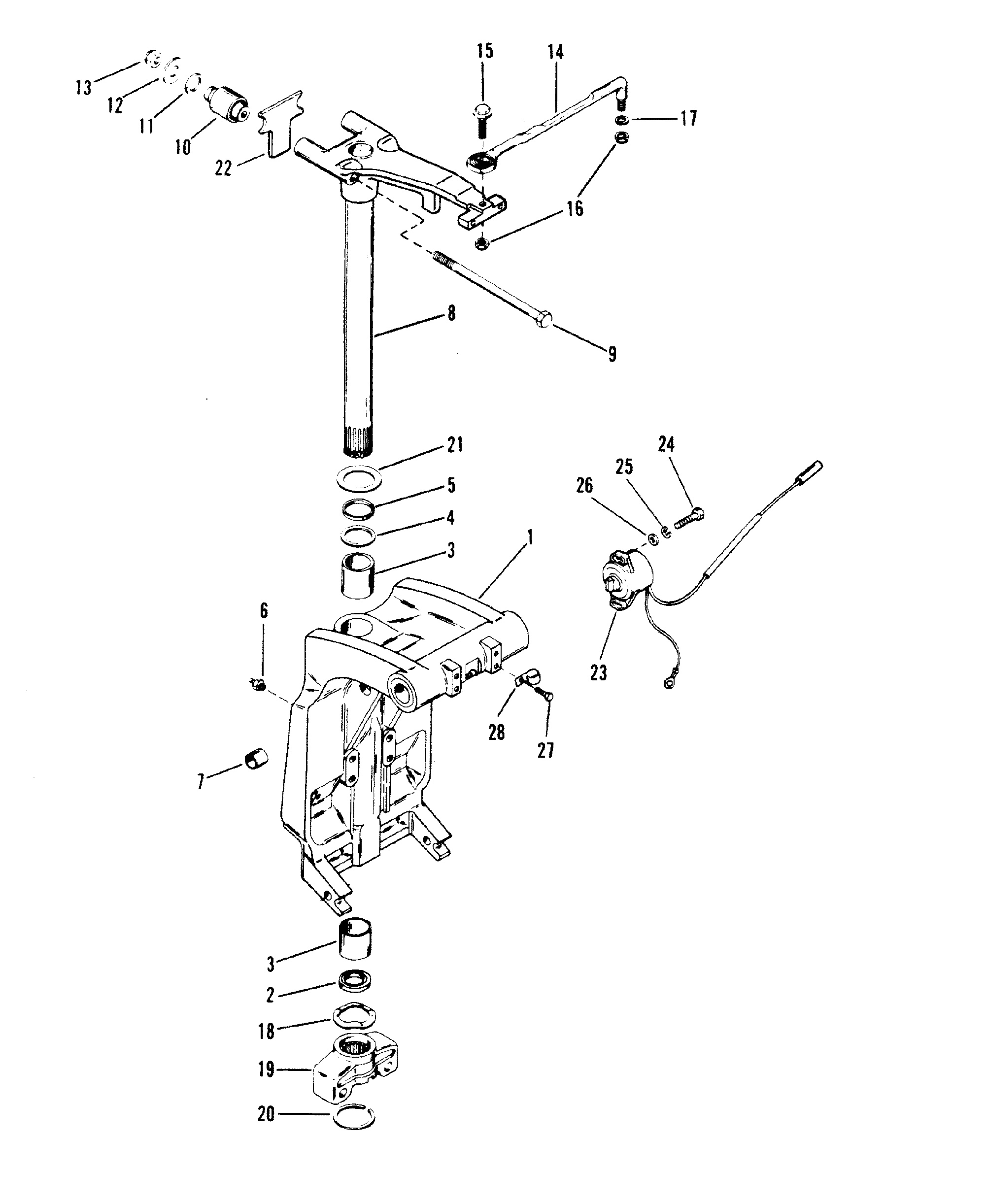 SWIVEL BRACKET AND STEERING ARM