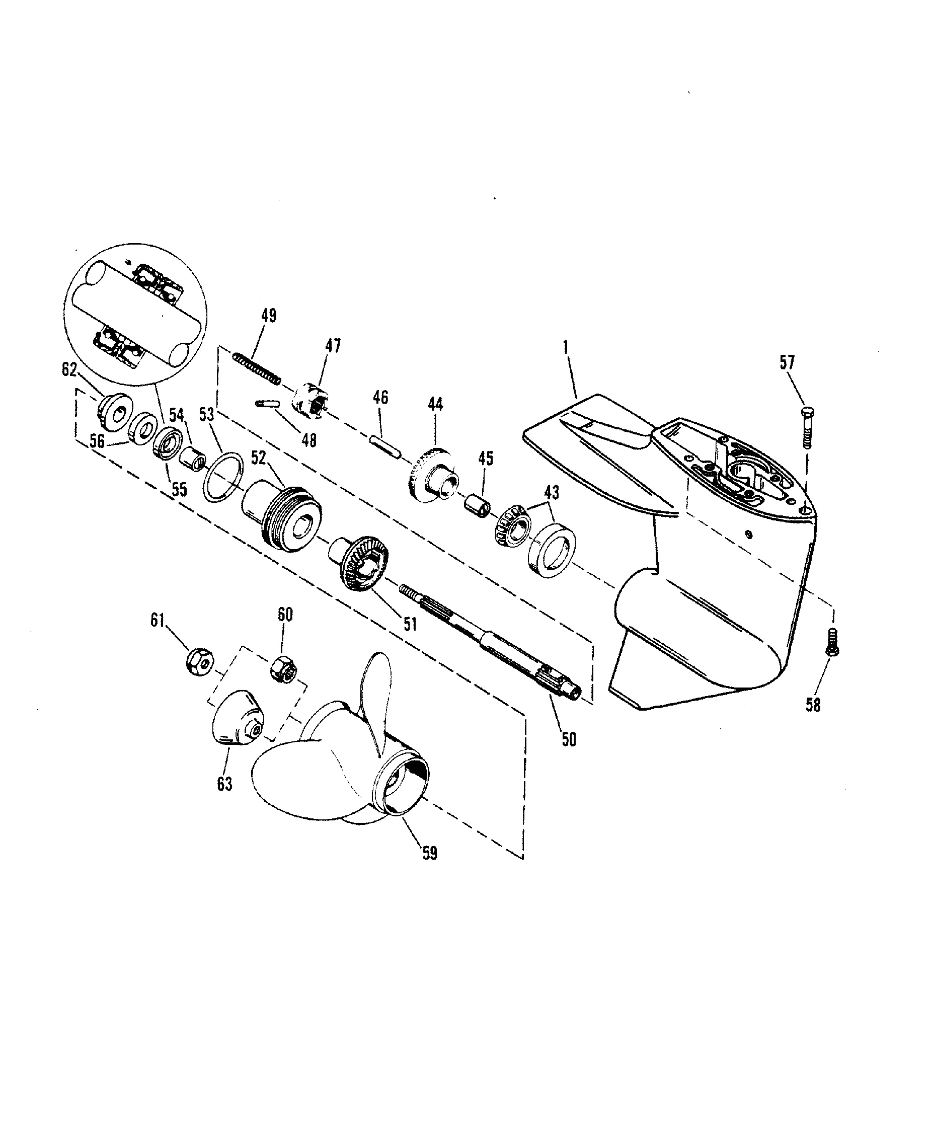 Gear Housing, Propeller Shaft - 2.00 1 Gear Ratio