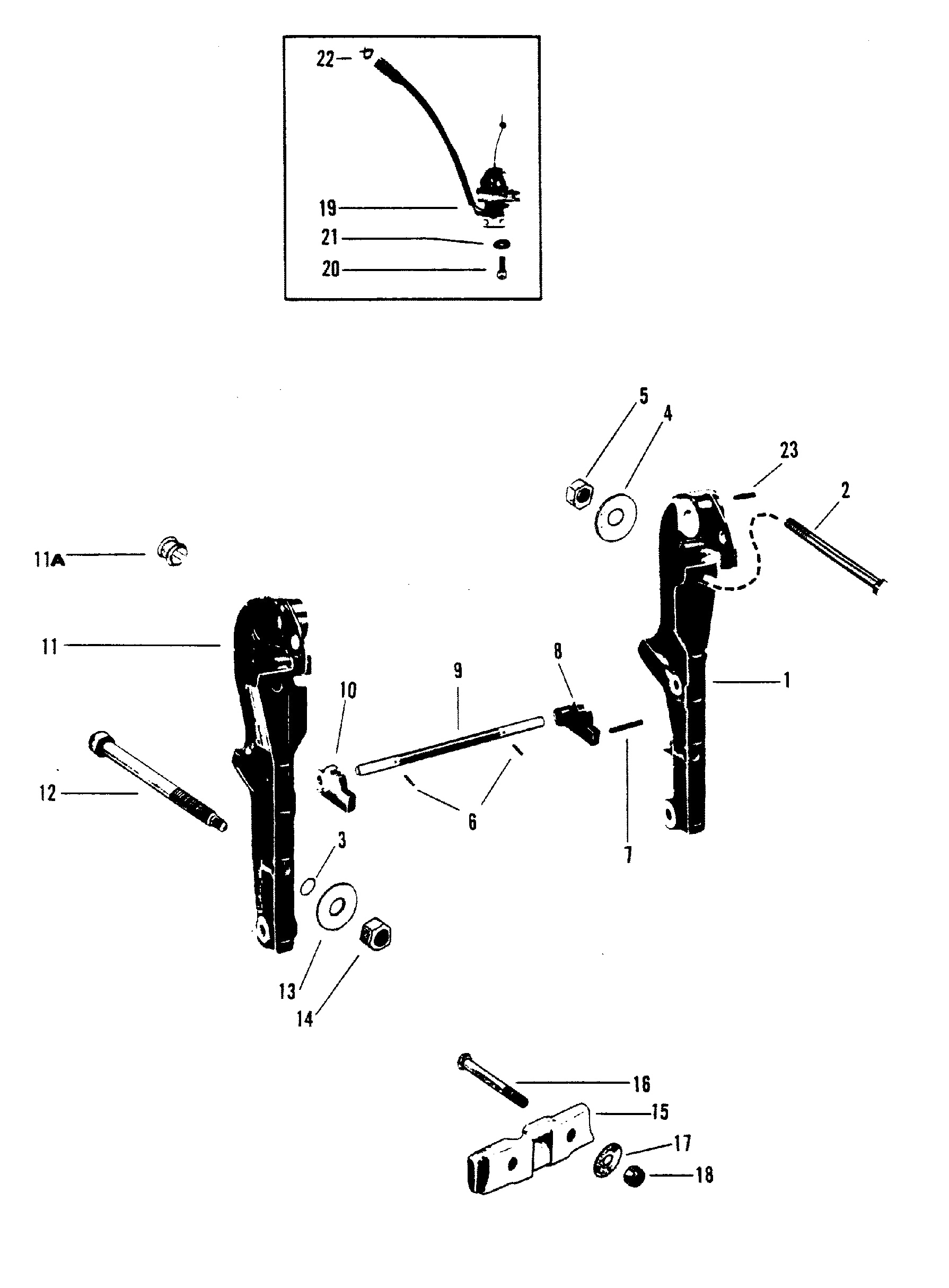 Transom Brackets(S N-Merc-5488751 Mariner-5316380 & Below)